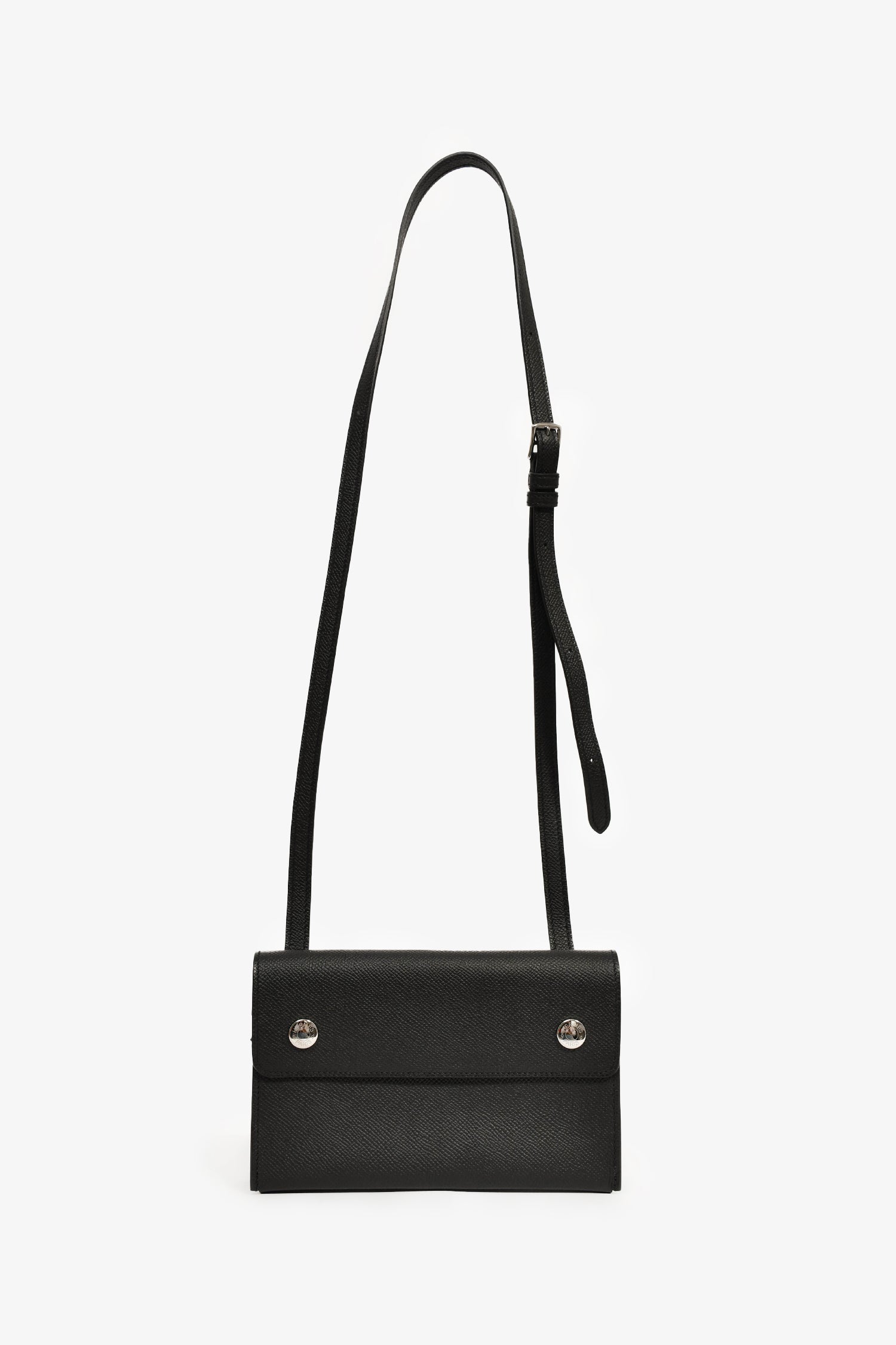 Hermès 2023 Black Epsom Leather 'Hermèsnap' Wallet