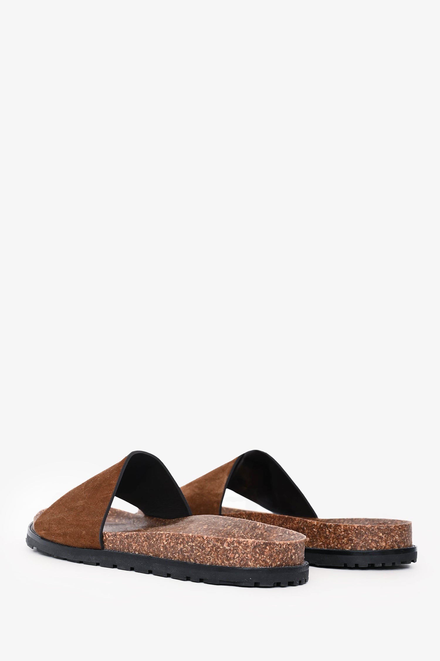 Saint Laurent Brown Suede Logo Embroidered Sandals Size 39