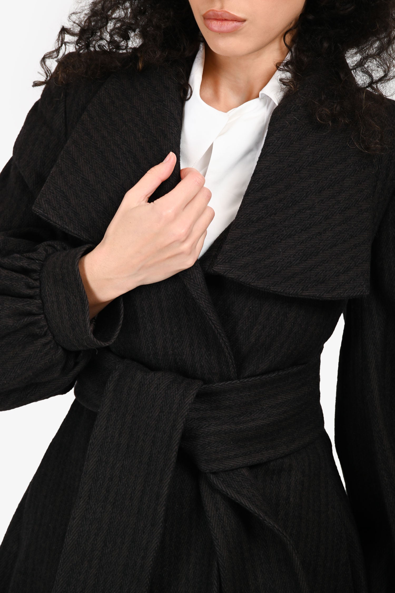 Stella McCartney Brown Wool Blend Wrap Coat Size 36