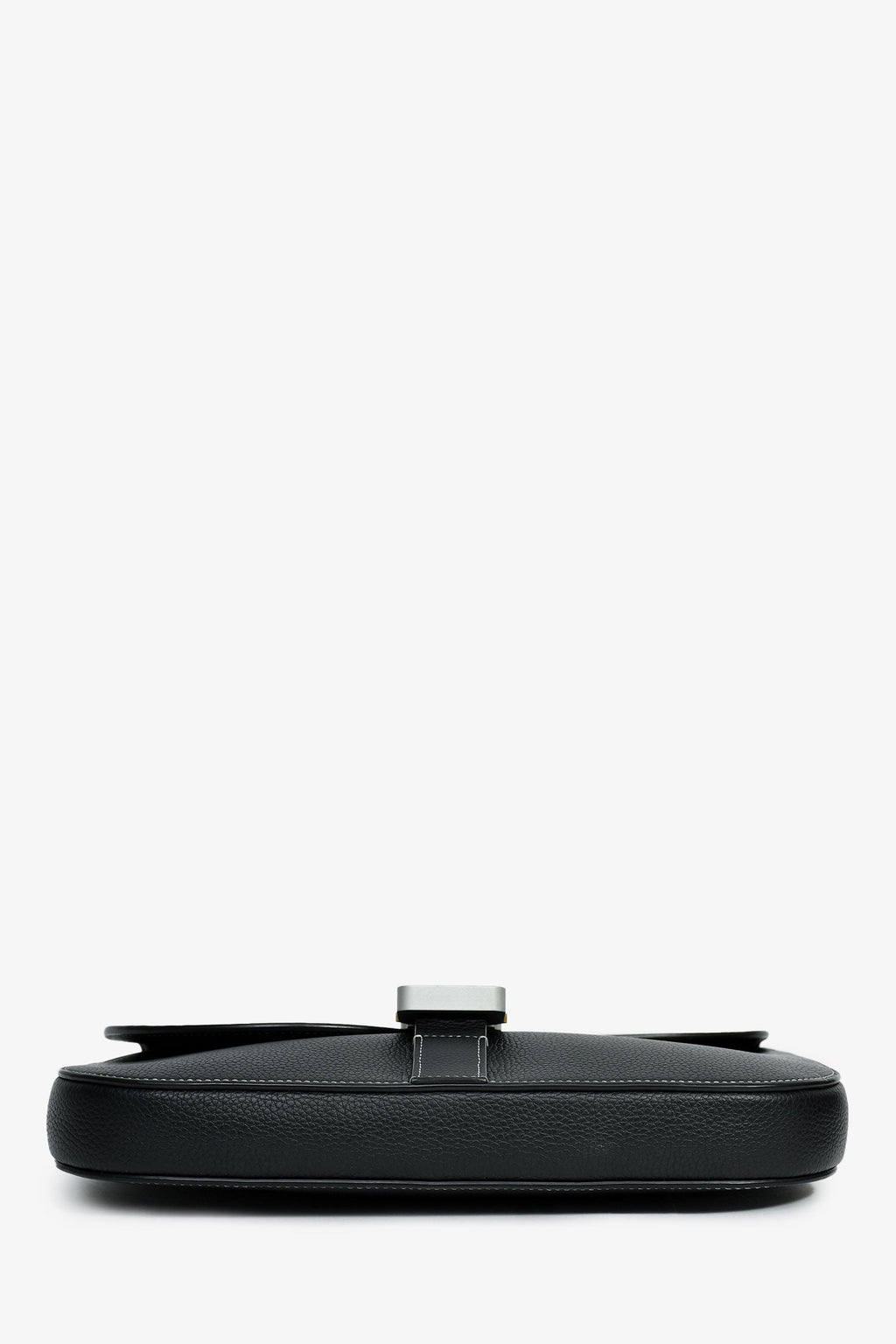 Christian Dior Black Grained Leather Saddle Pouch Mens
