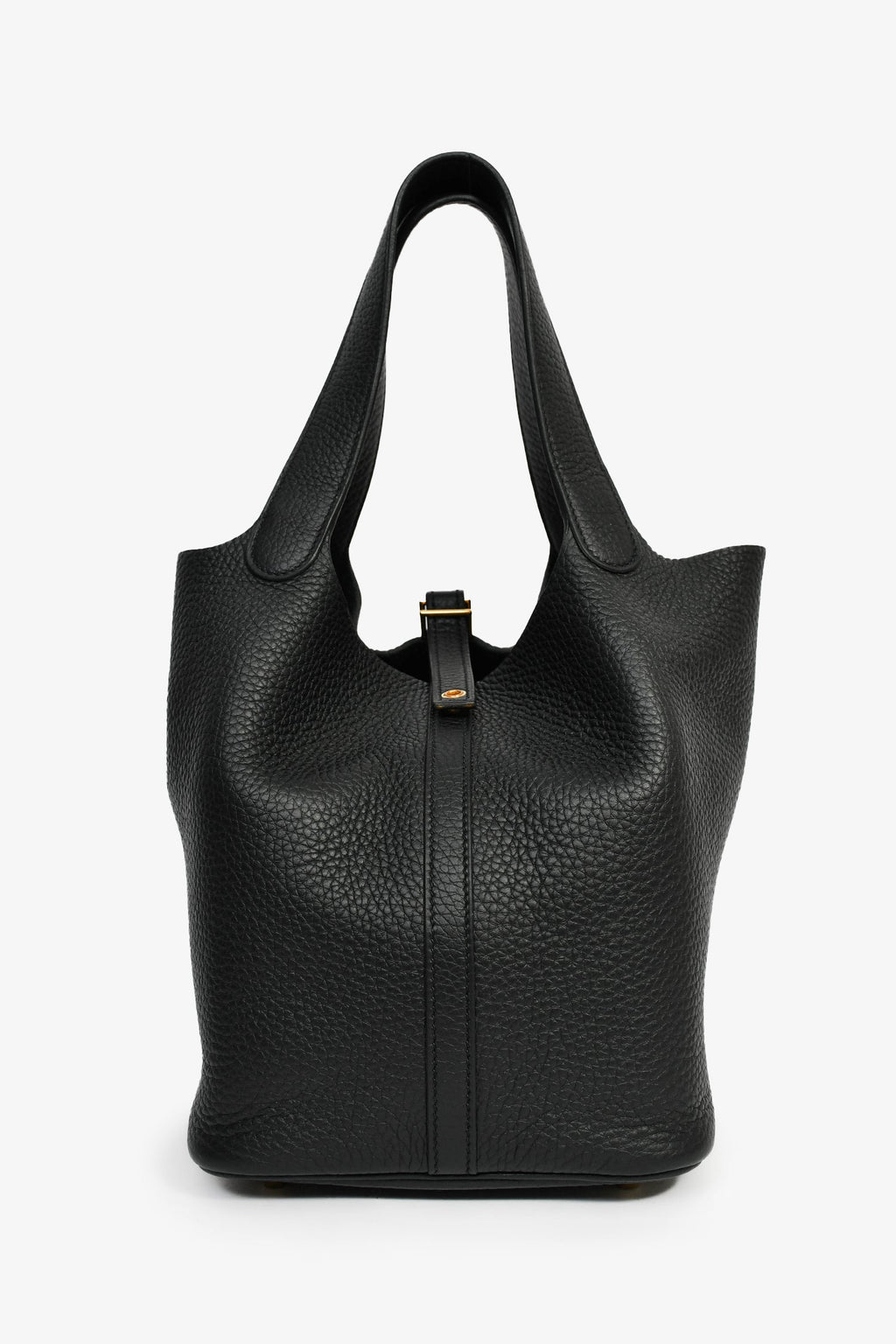Hermès 2021 Black Clemence Leather Picotin 22
