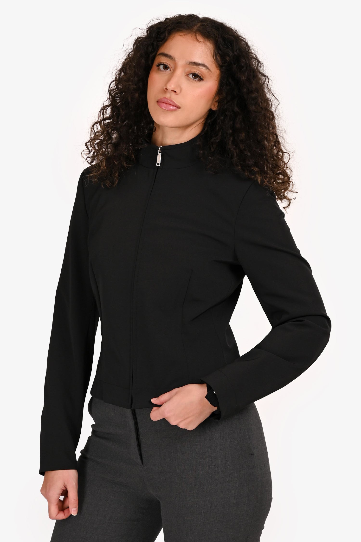 Weekend Max Mara Black Nylon Zip Jacket Size 6