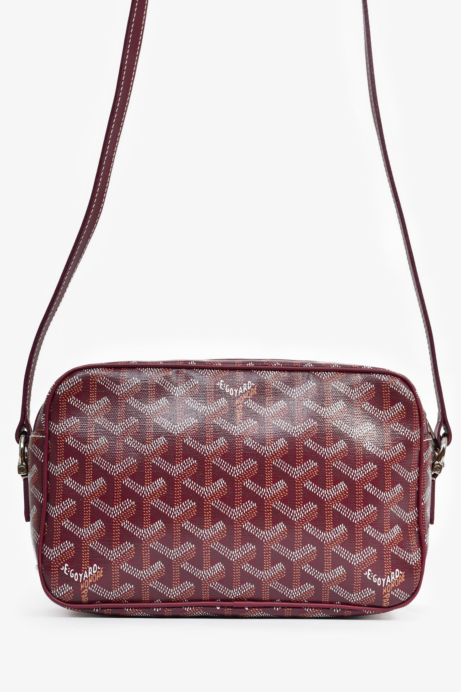 Goyard Burgundy Goyardine Canvas Cap-Vert PM Crossbody Bag