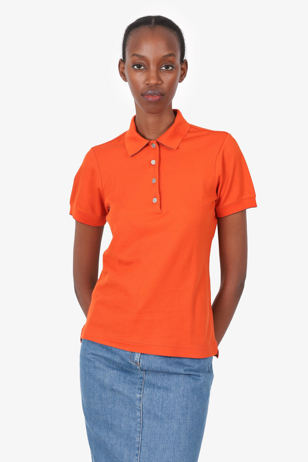 Hermès Orange Polo Top Size XS