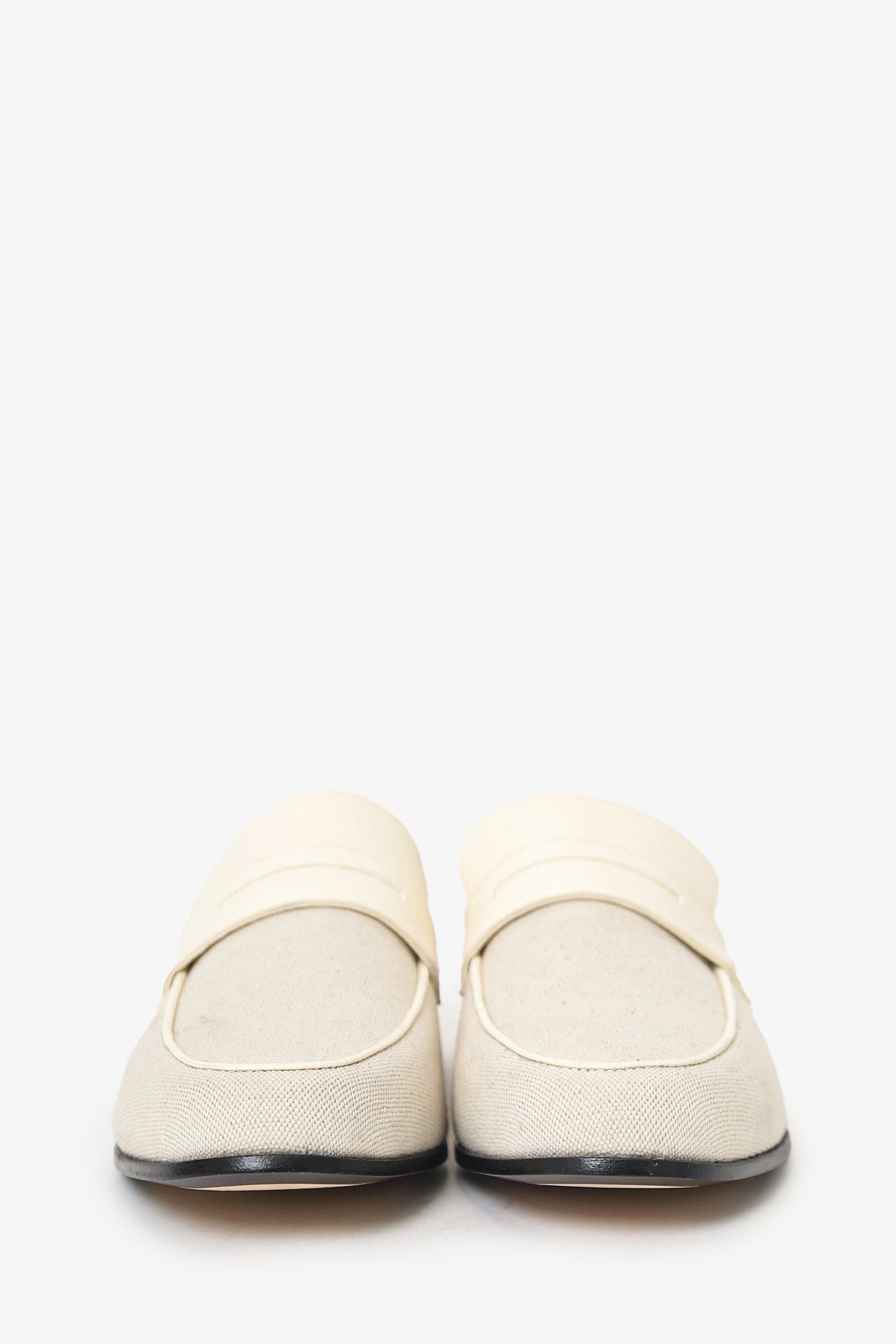 Toteme White Canvas Loafers Size 40