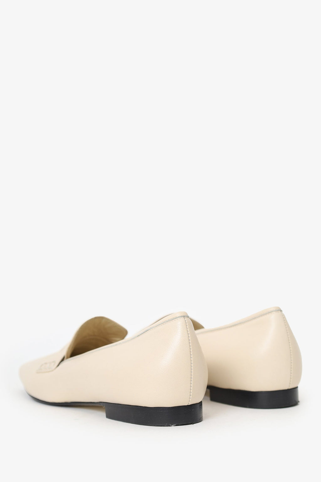Khaite Cream Leather Square Toe Flats Size 41