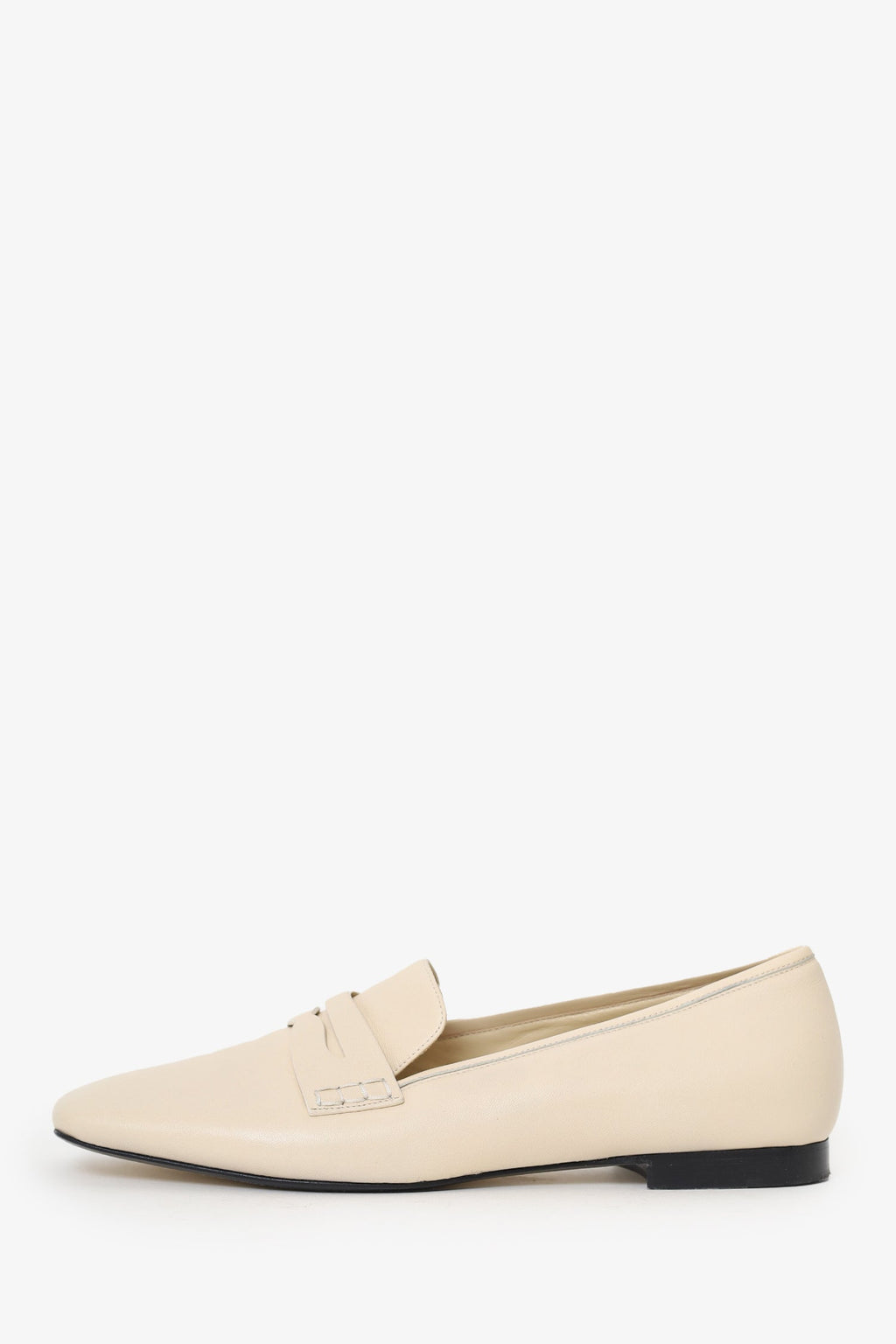 Khaite Cream Leather Square Toe Flats Size 41