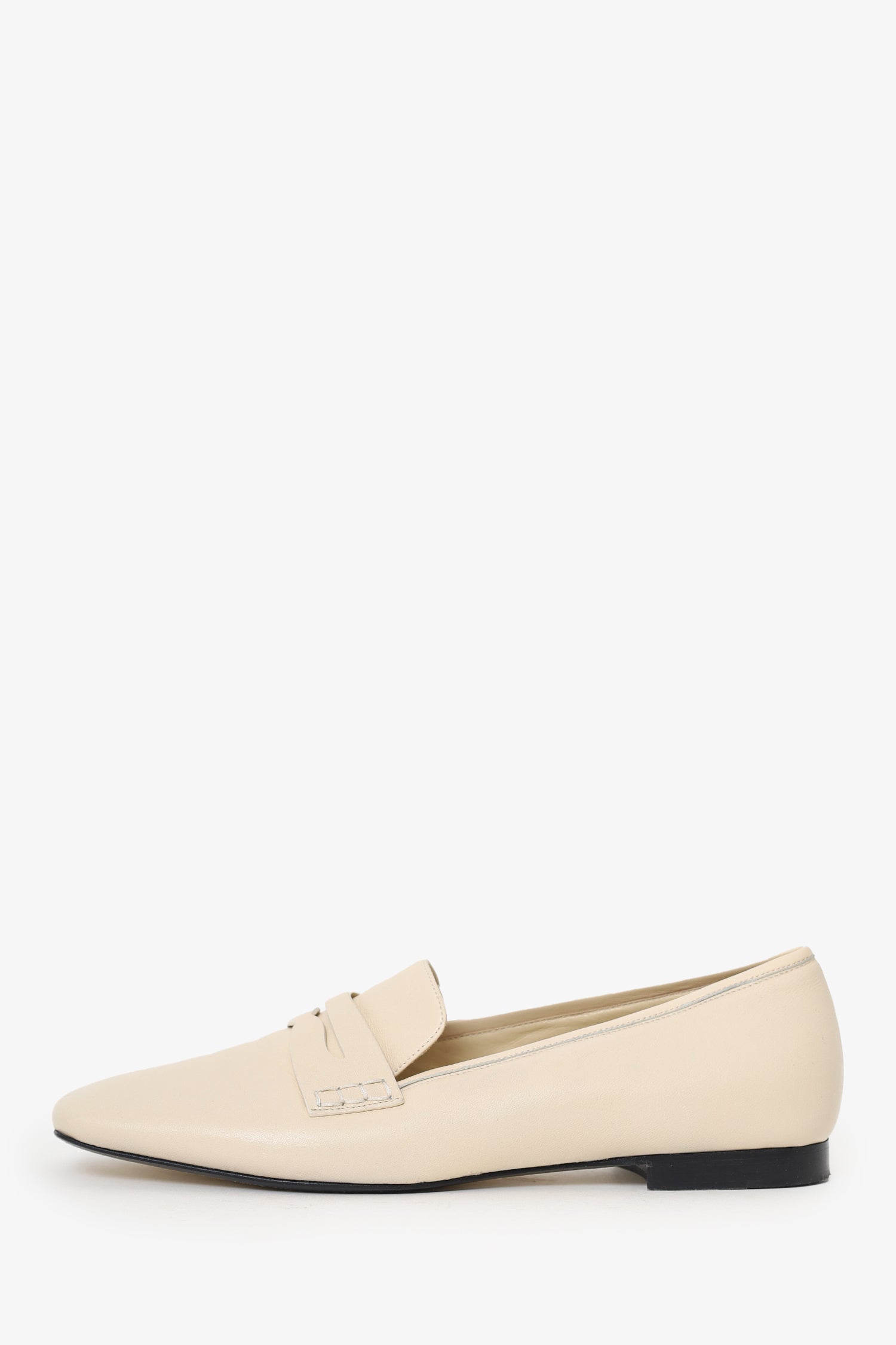 Khaite Cream Leather Square Toe Flats Size 41