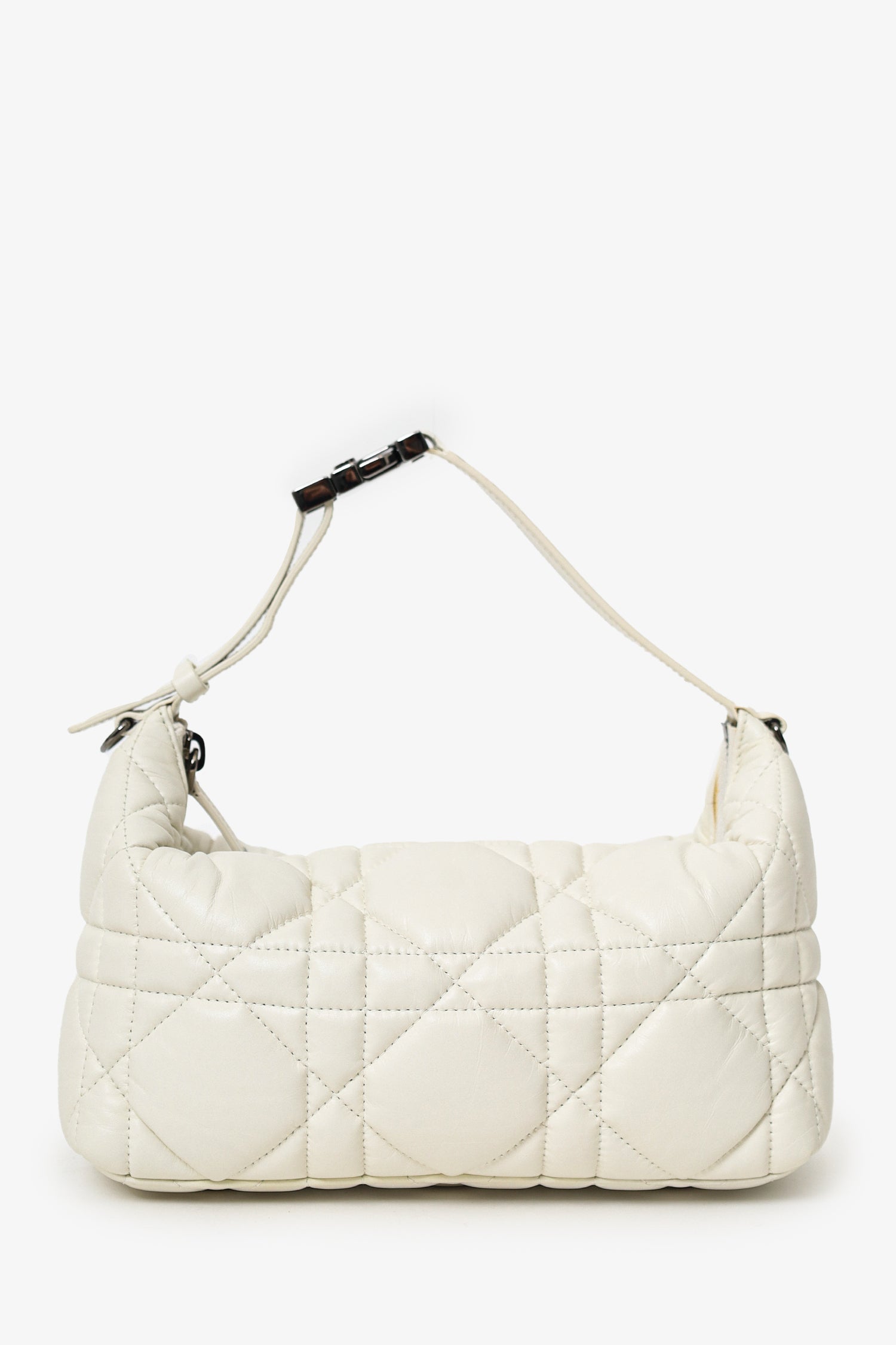 Christian Dior 2022 White Calfskin Macrocannage Medium Diortravel Nomad Pouch
