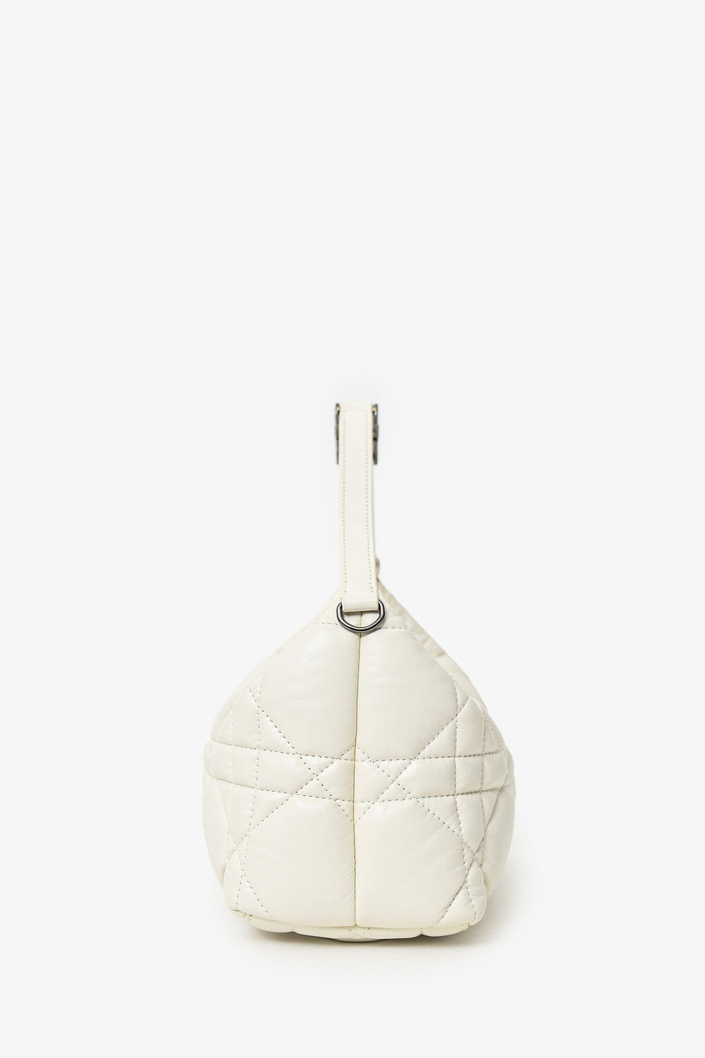 Christian Dior 2022 White Calfskin Macrocannage Medium Diortravel Nomad Pouch
