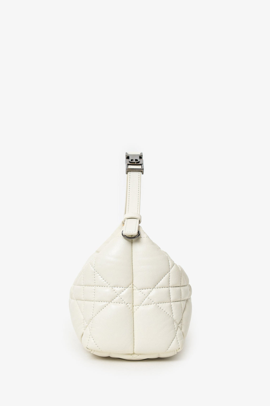 Christian Dior 2022 White Calfskin Macrocannage Medium Diortravel Nomad Pouch