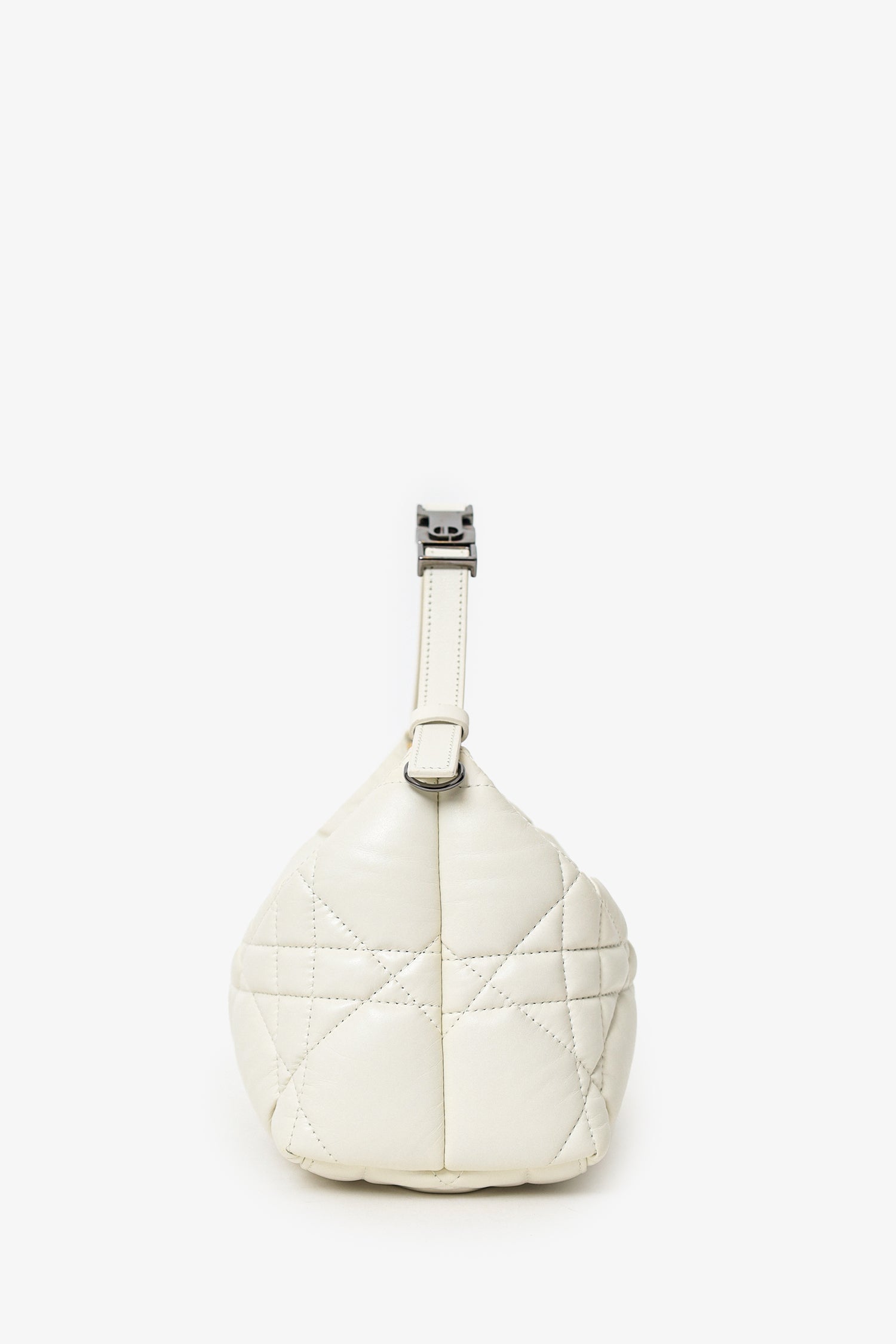 Christian Dior 2022 White Calfskin Macrocannage Medium Diortravel Nomad Pouch