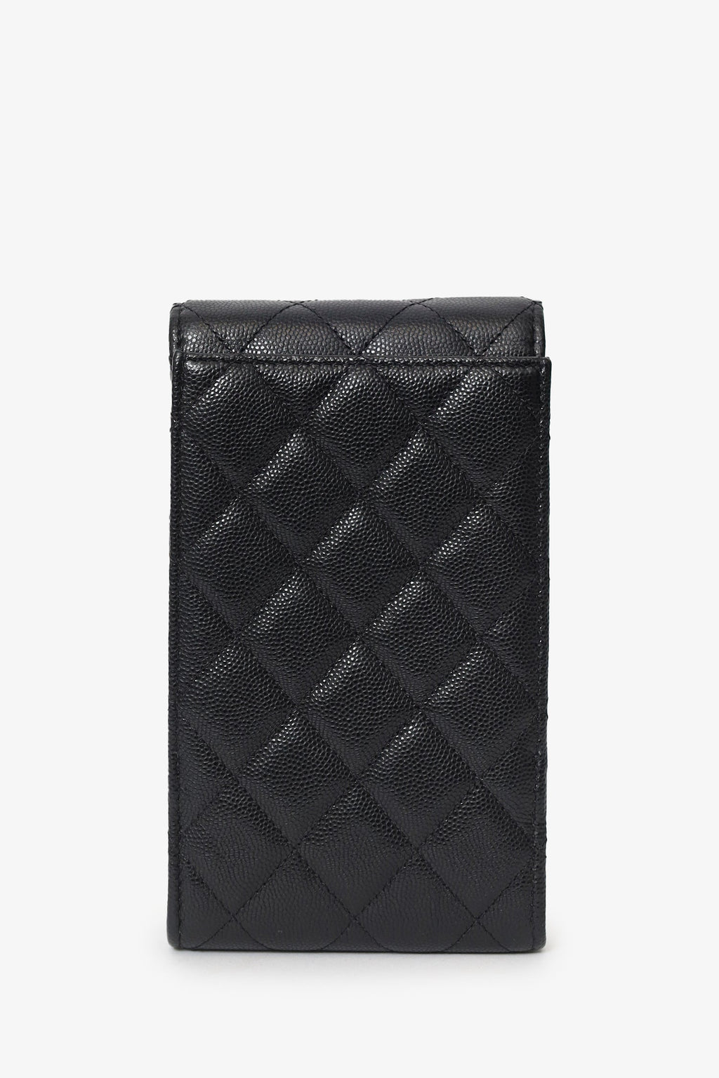 Pre-Loved Chanel™ 2023 Black Quilted Caviar Leather CC Medallion Chain Phone Bag