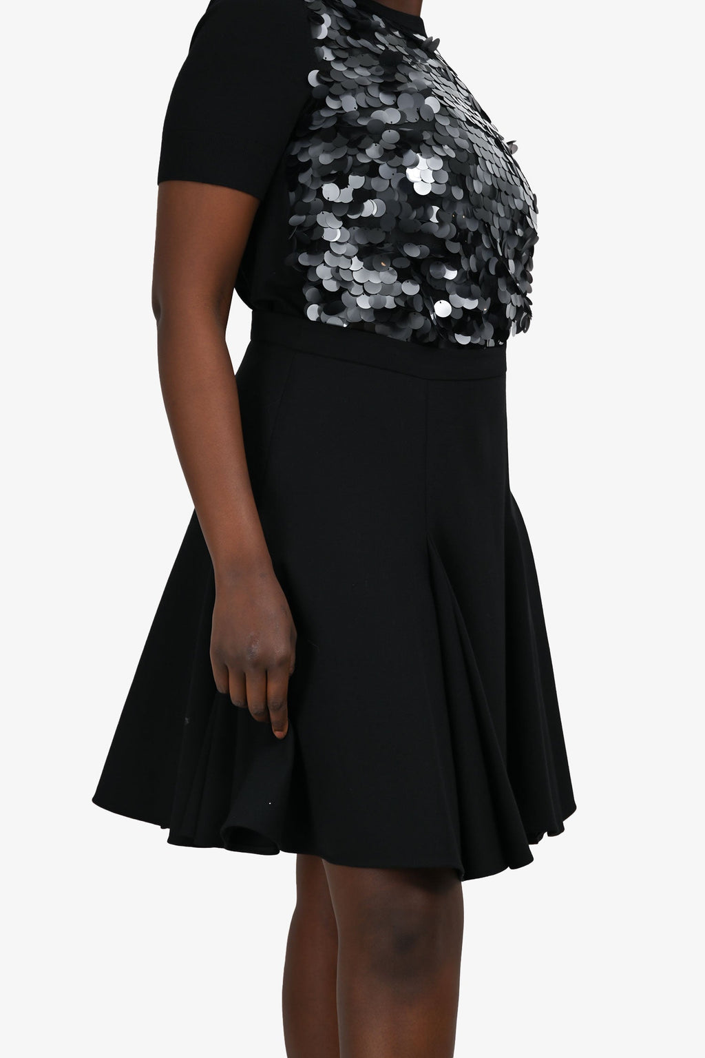 Red Valentino Black Wool Midi Skirt Size 46 IT