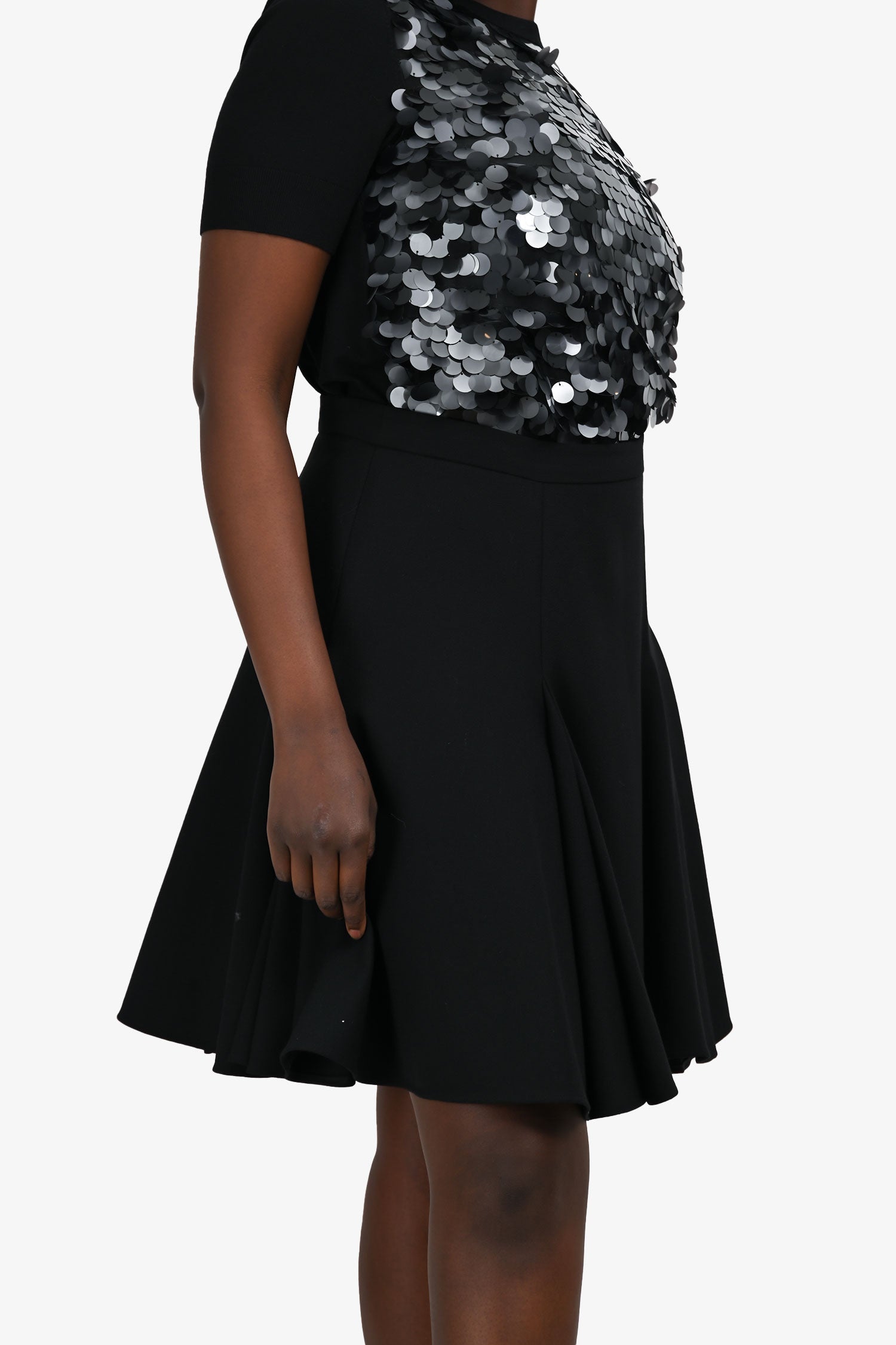 Red Valentino Black Wool Midi Skirt Size 46 IT