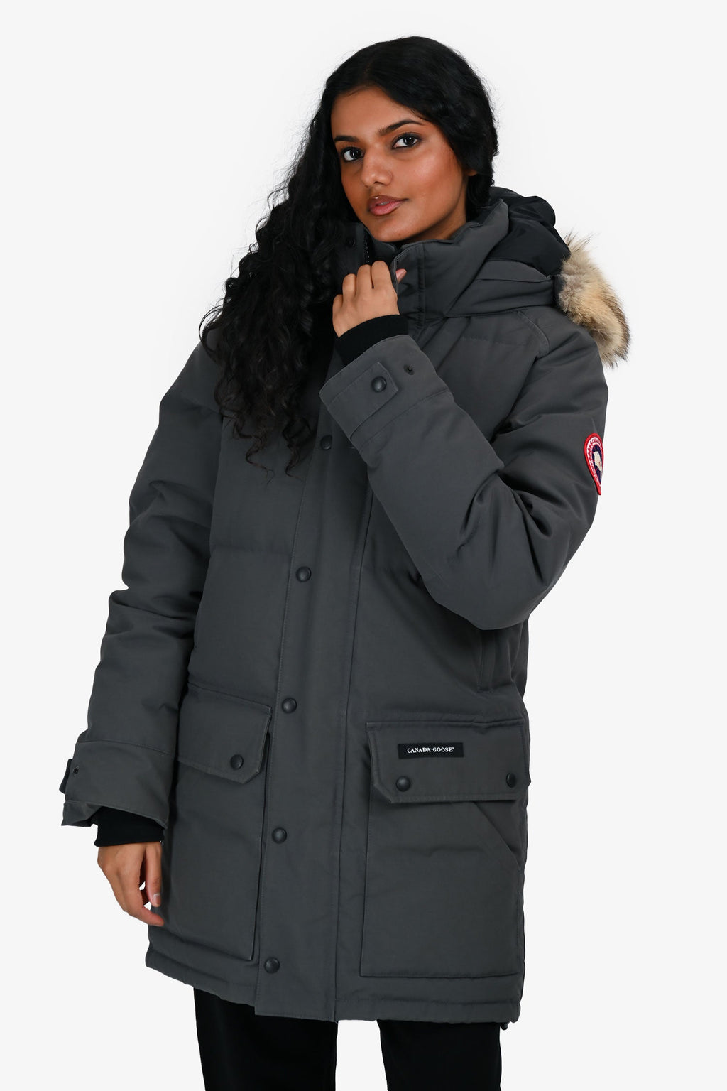 Canada Goose Grey Trillium Parka with Fur Trimmed Hood Size S