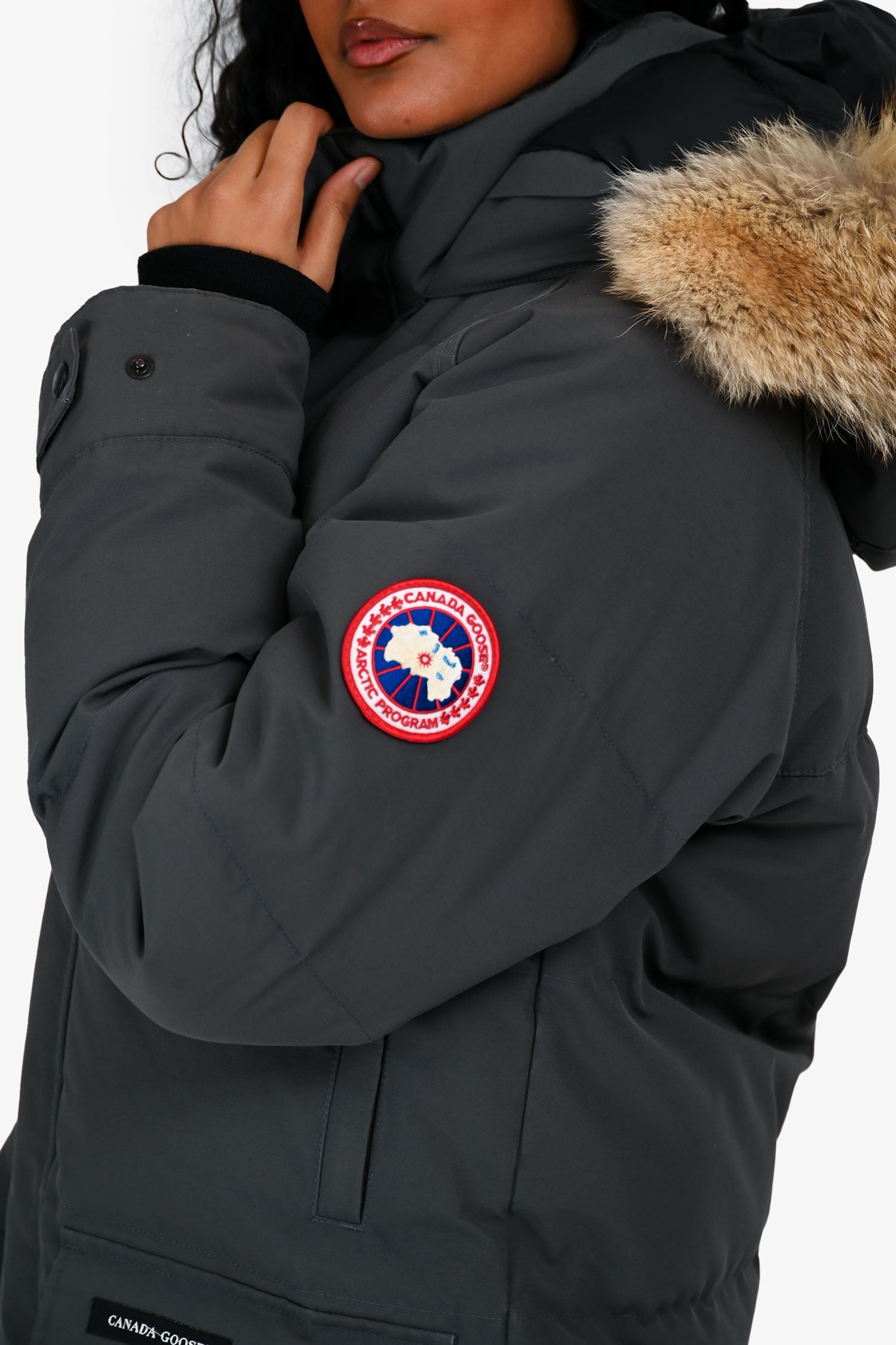 Canada Goose Grey Trillium Parka with Fur Trimmed Hood Size S