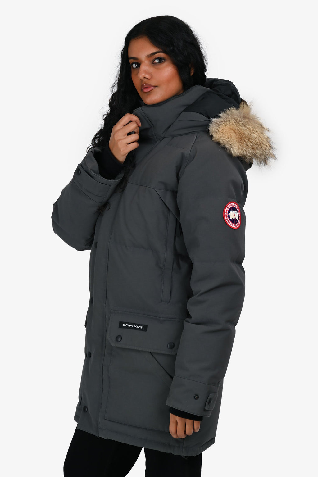 Canada Goose Grey Trillium Parka with Fur Trimmed Hood Size S