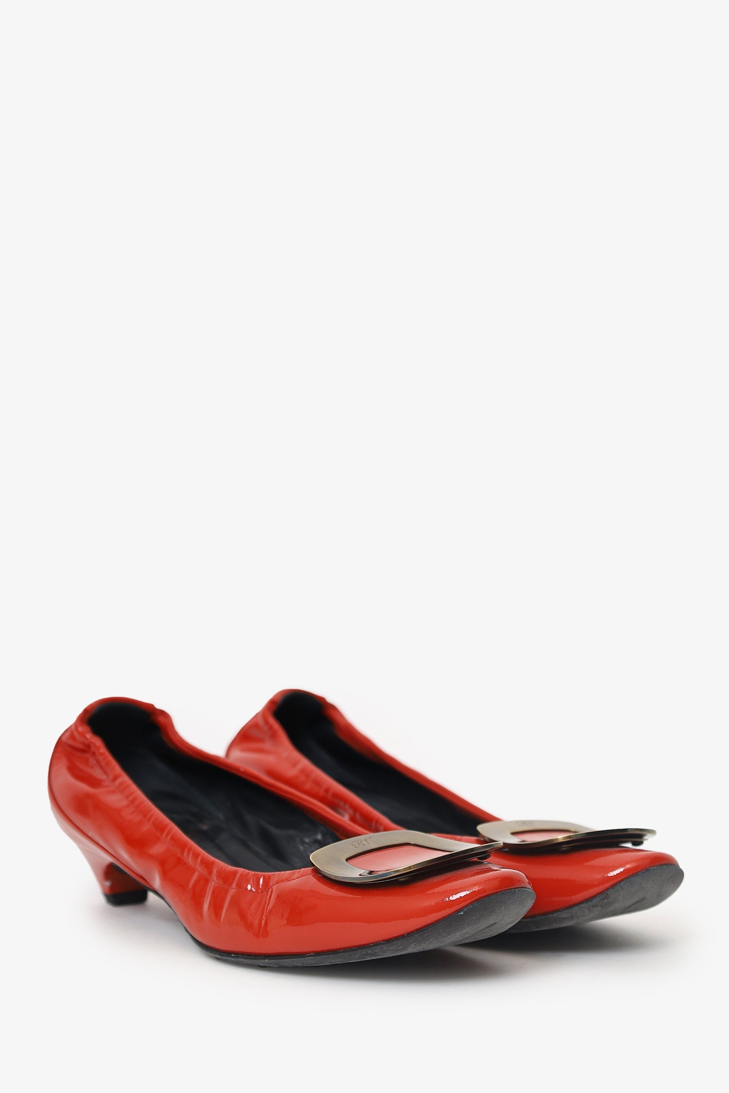 Roger Vivier Orange Patent Leather Pumps Size 36