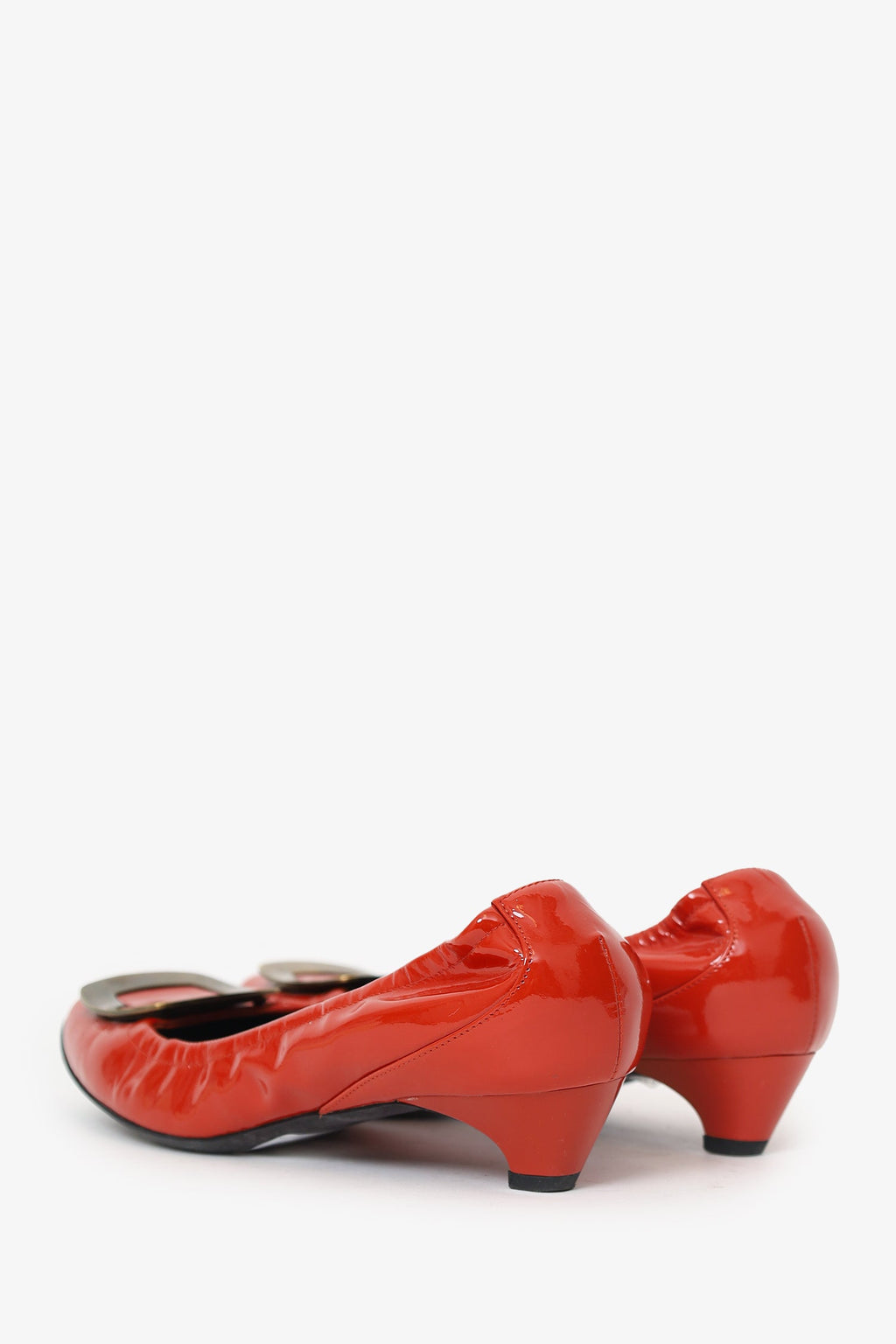 Roger Vivier Orange Patent Leather Pumps Size 36