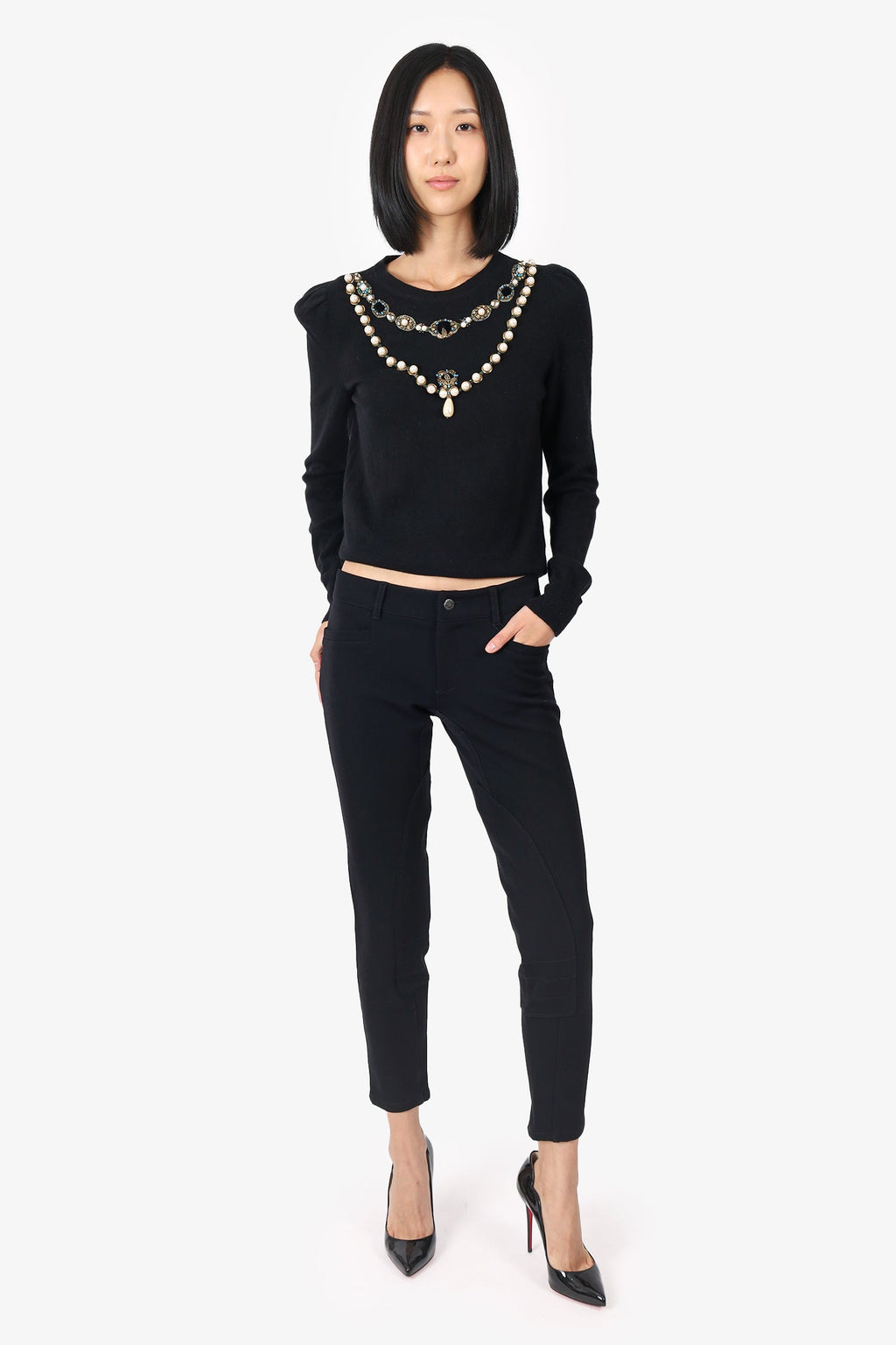 Prada Black Zip-up Pants Size 42