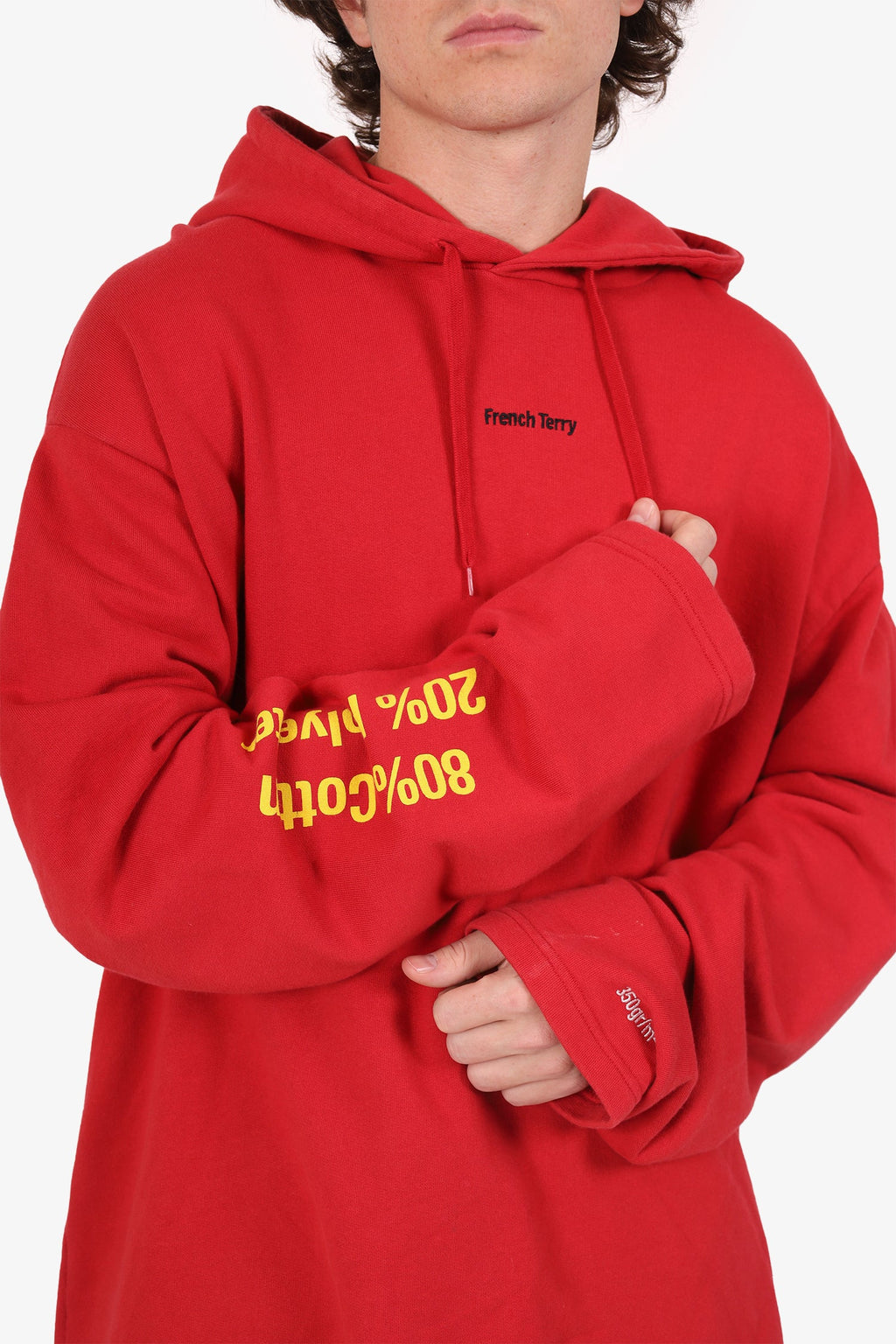 Vetement Red French Terry Oversize Hoodie Size S Mens