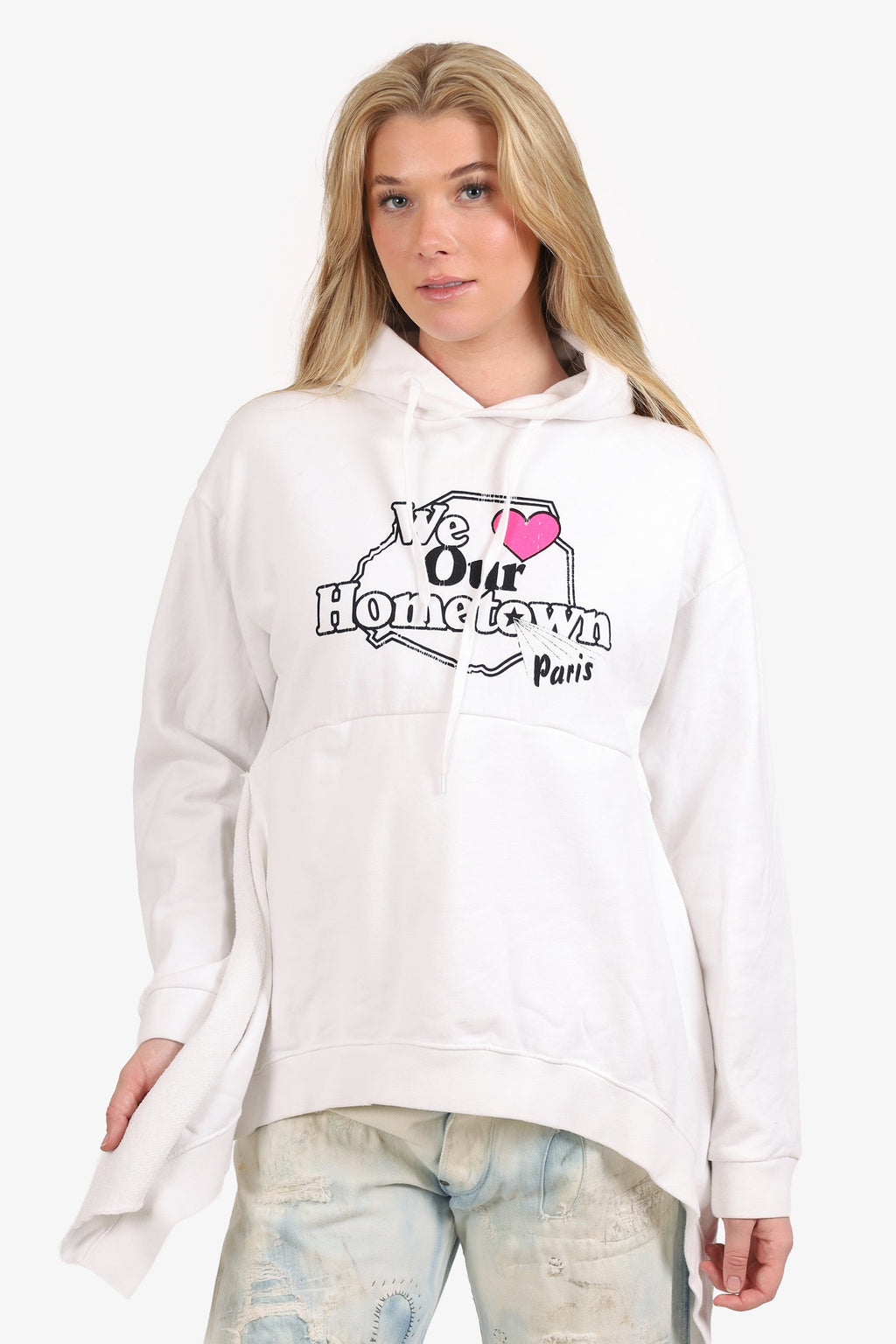 Vetements White Hometown Graphic Print Hoodie Size M