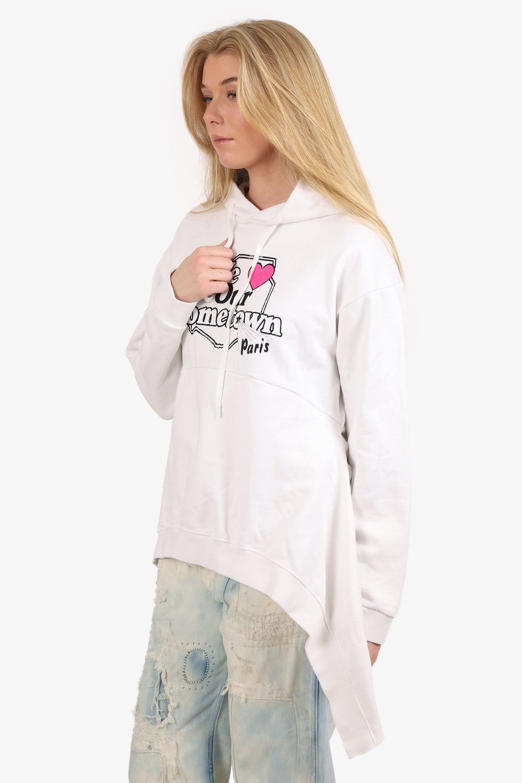 Vetements White Hometown Graphic Print Hoodie Size M