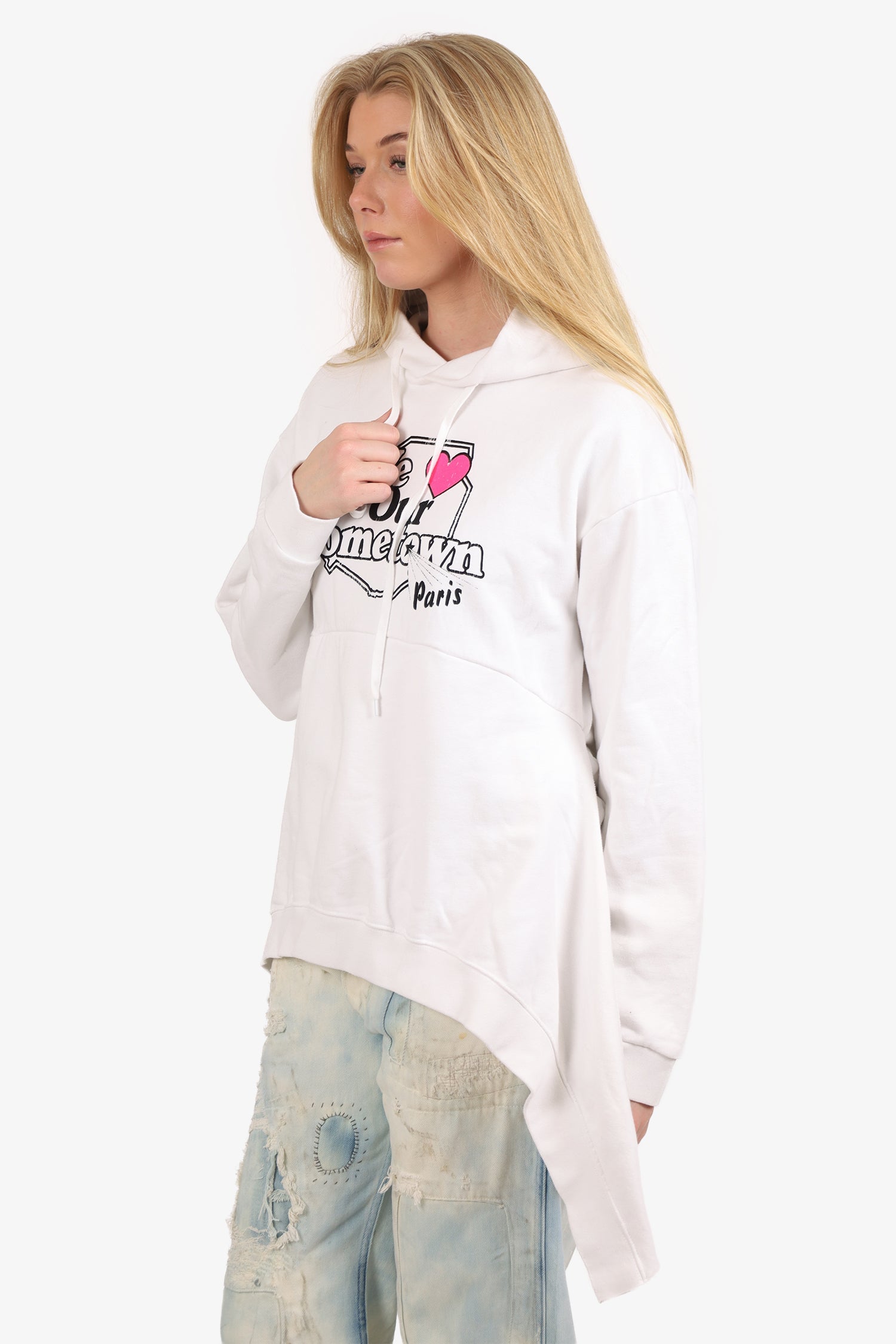 Vetements White Hometown Graphic Print Hoodie Size M