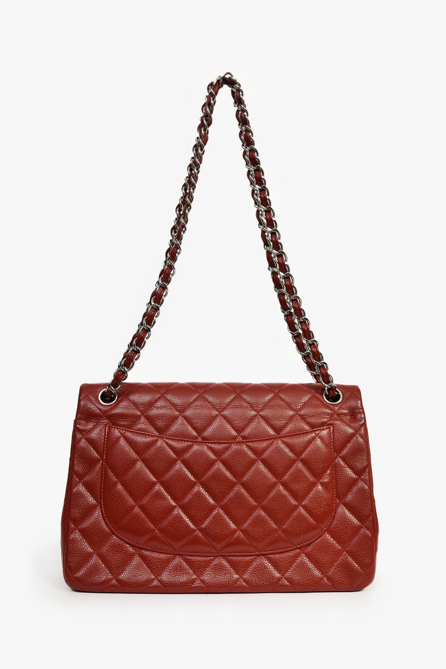Pre-Loved Chanel™ 2013-14 Burgundy Caviar Leather Medium Classic Double Flap Bag