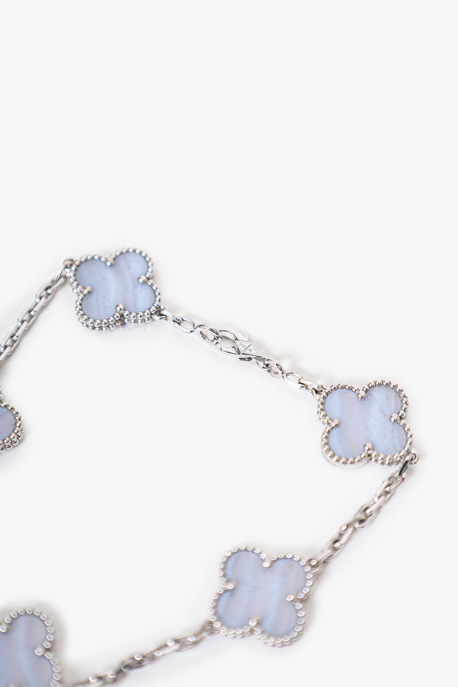 Van Cleef & Arpels Rhodium-Plated 18K White Gold Vintage Alhambra 5 Motif Bracelet