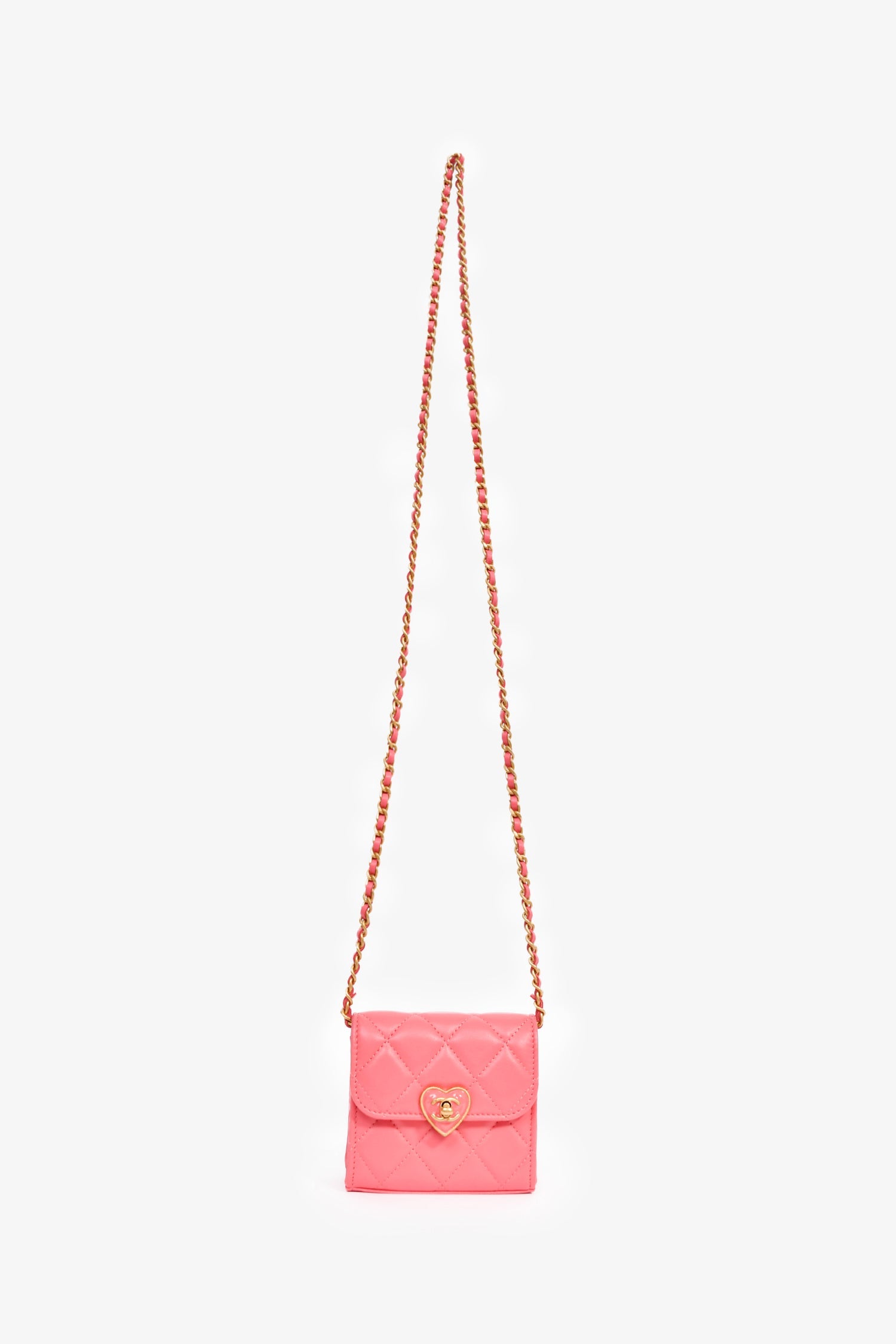 Pre-Loved 2022+ Chanel™ Pink Mini Coco Love Flap Bag