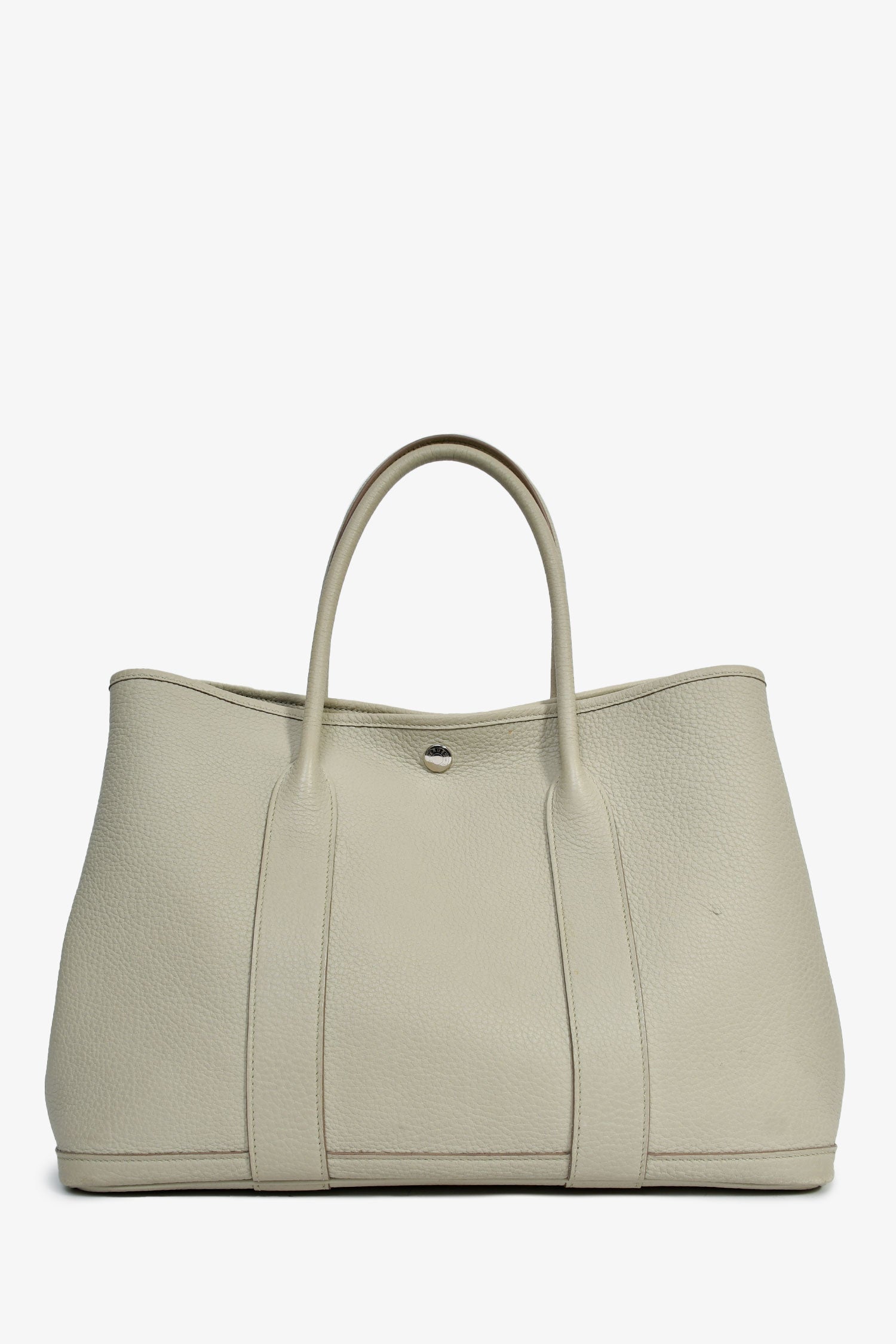 Hermès 2020 Pearl Grey Leather Garden Party 36