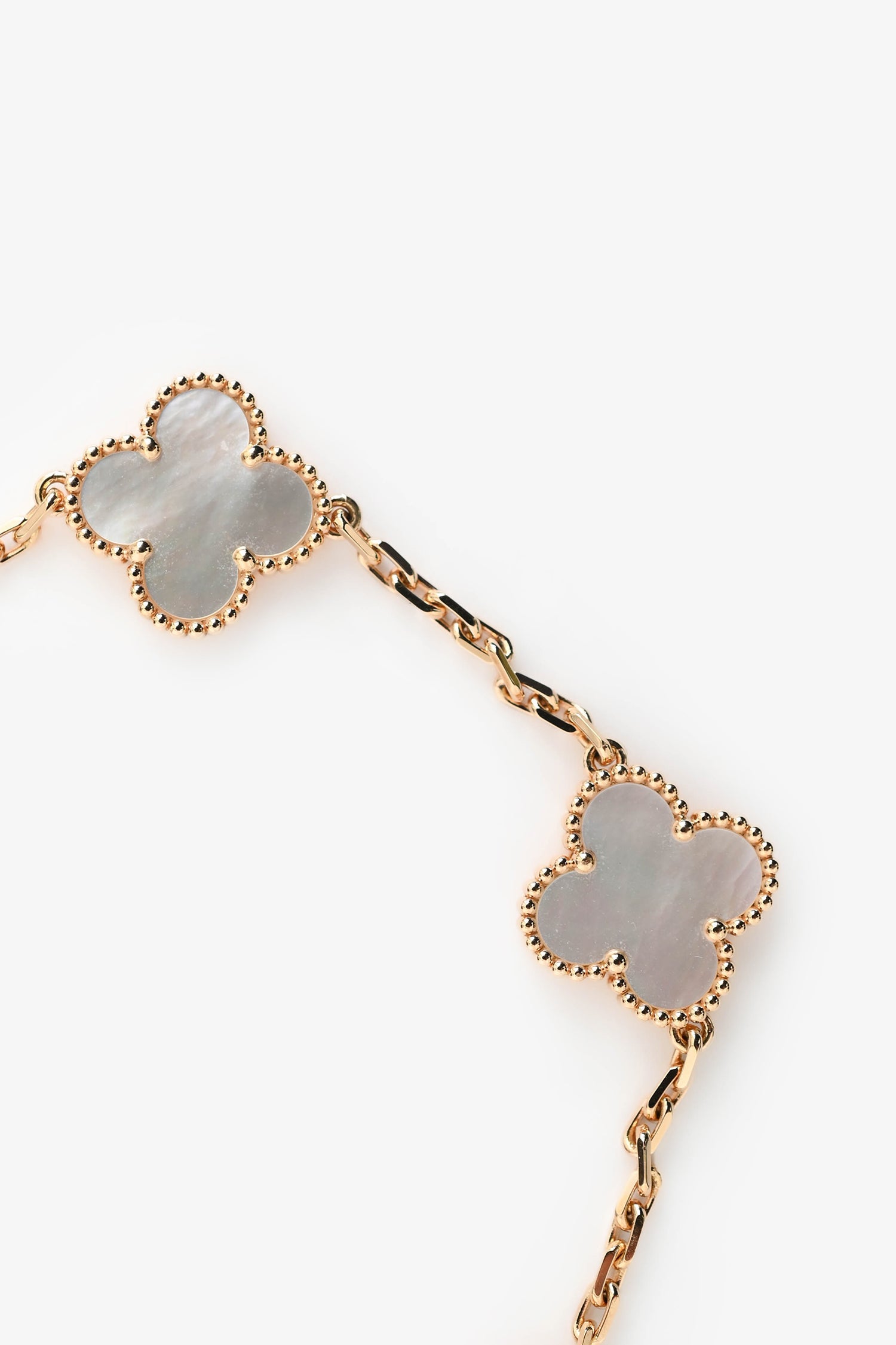 Van Cleef & Arpels 18k Yellow Gold Vintage Alhambra 5 Motif Bracelet
