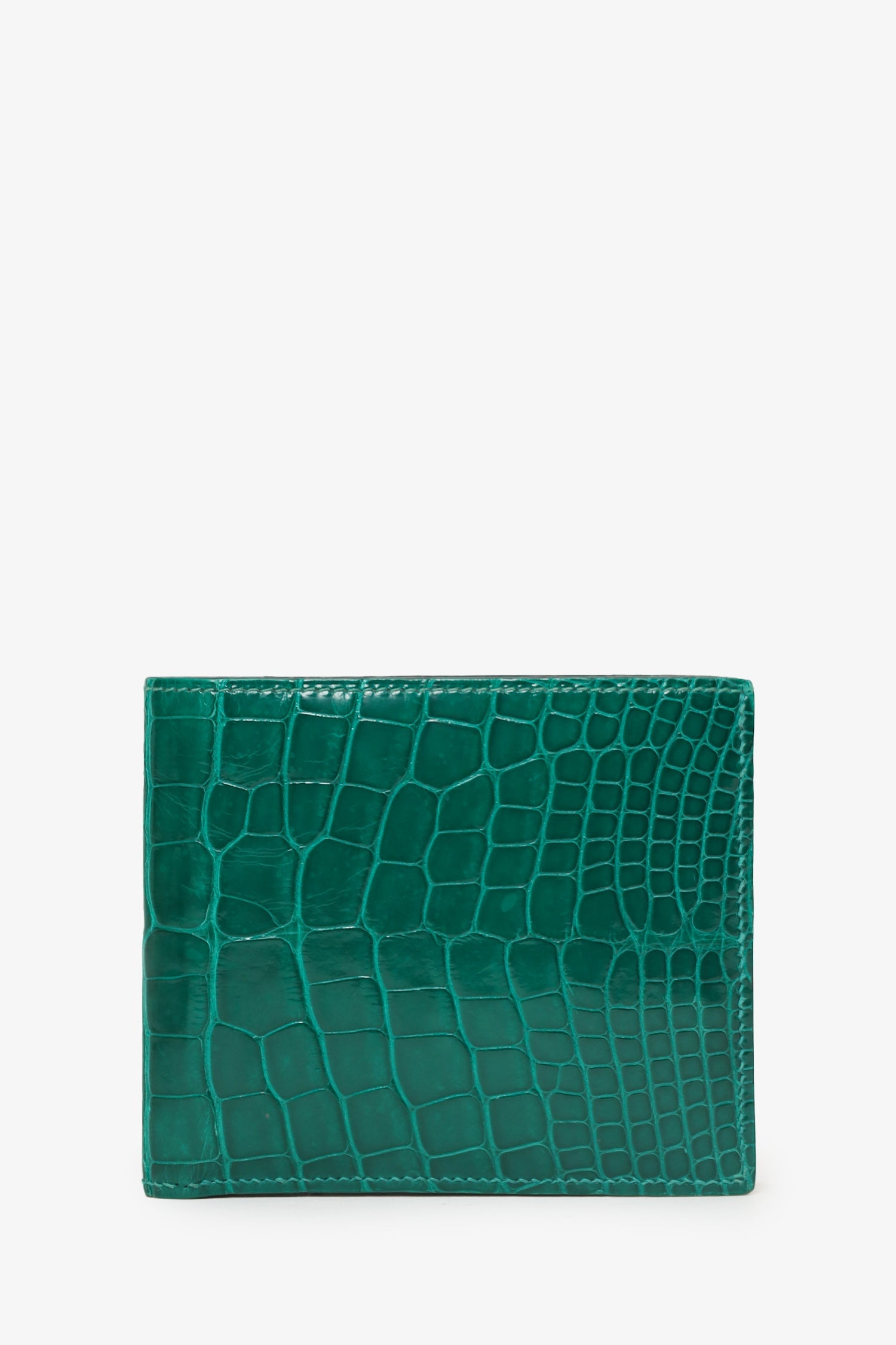 Hermès 2019 Green Alligator MC2 Copernic Bifold Wallet