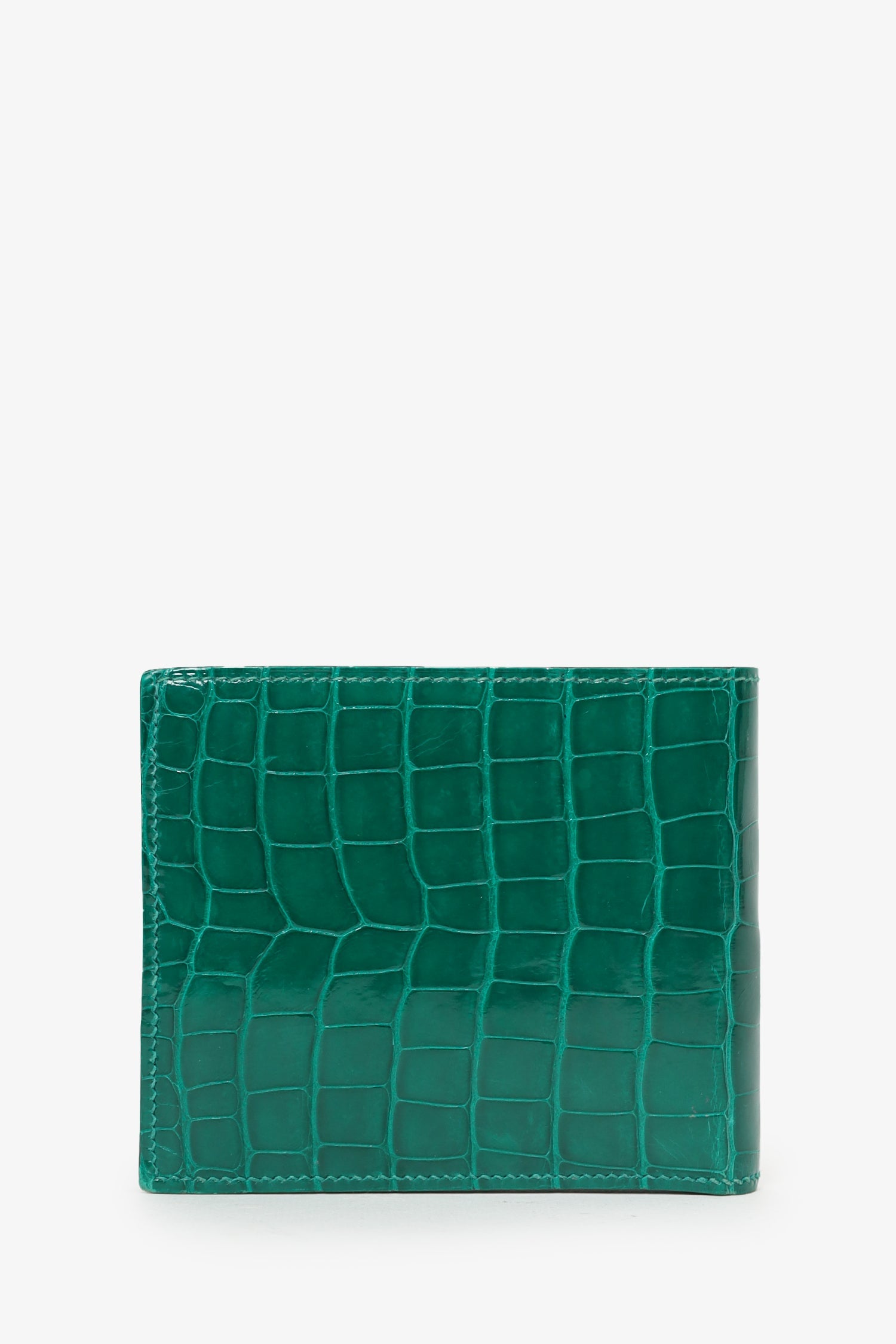 Hermès 2019 Green Alligator MC2 Copernic Bifold Wallet