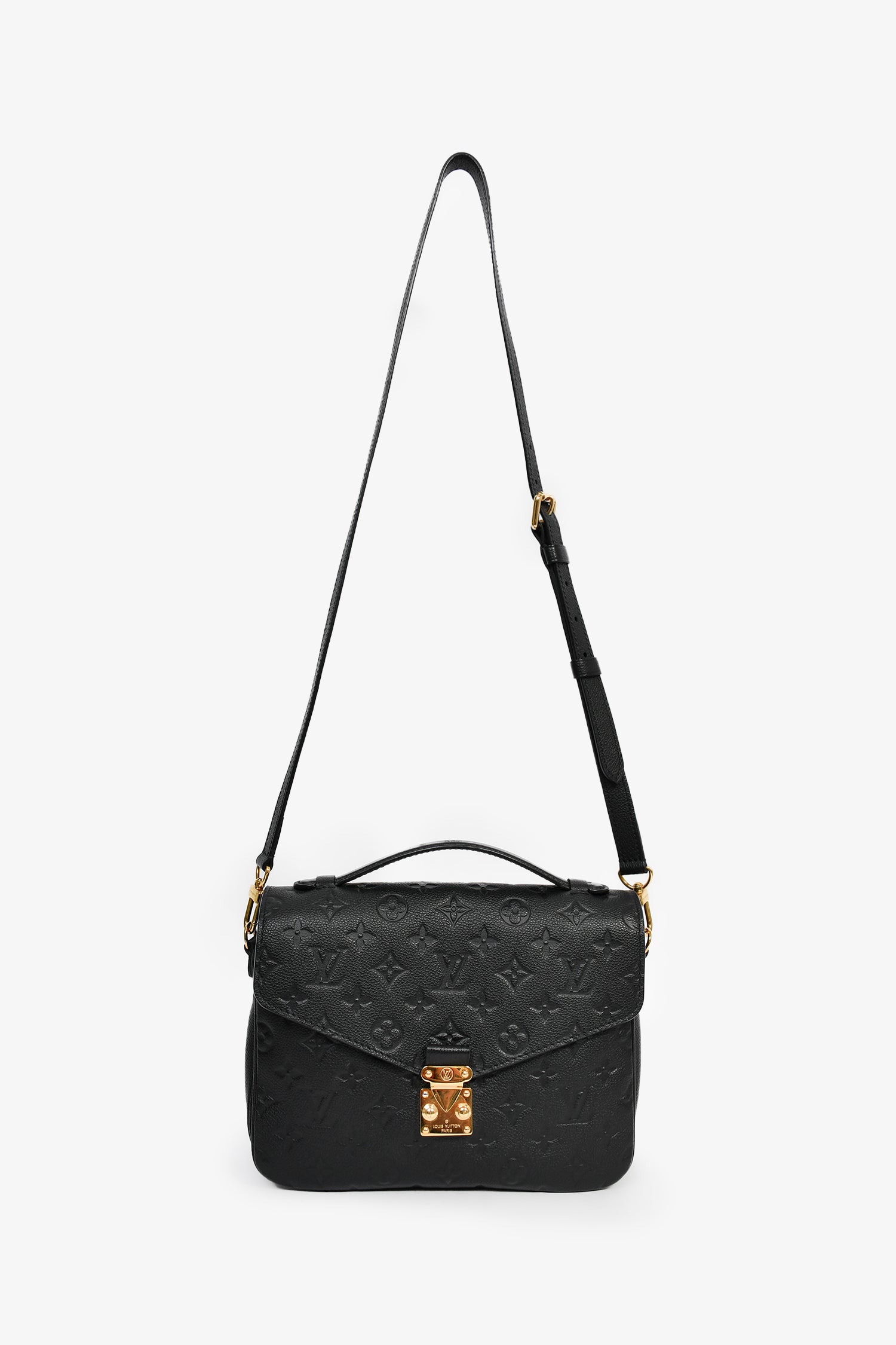 Louis Vuitton Black Monogram Leather Pochette Metis Handbag