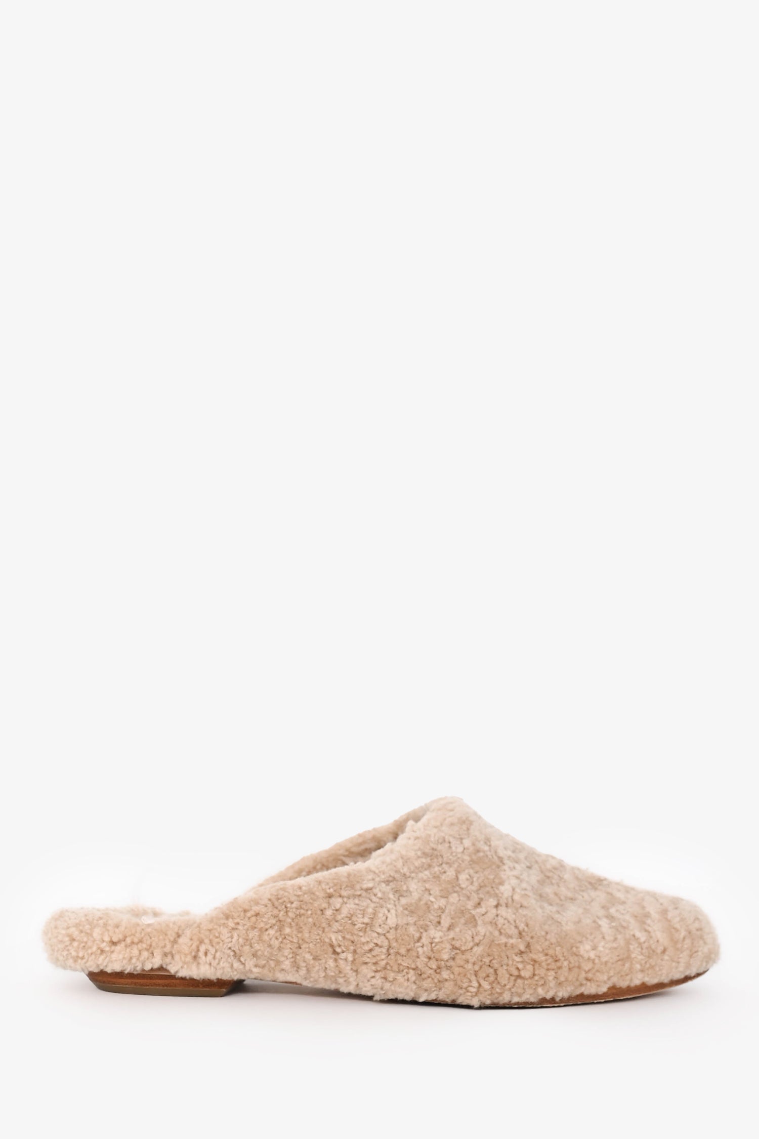 Eileen Fisher Cream Shaggy Shearling Slippers Size 11