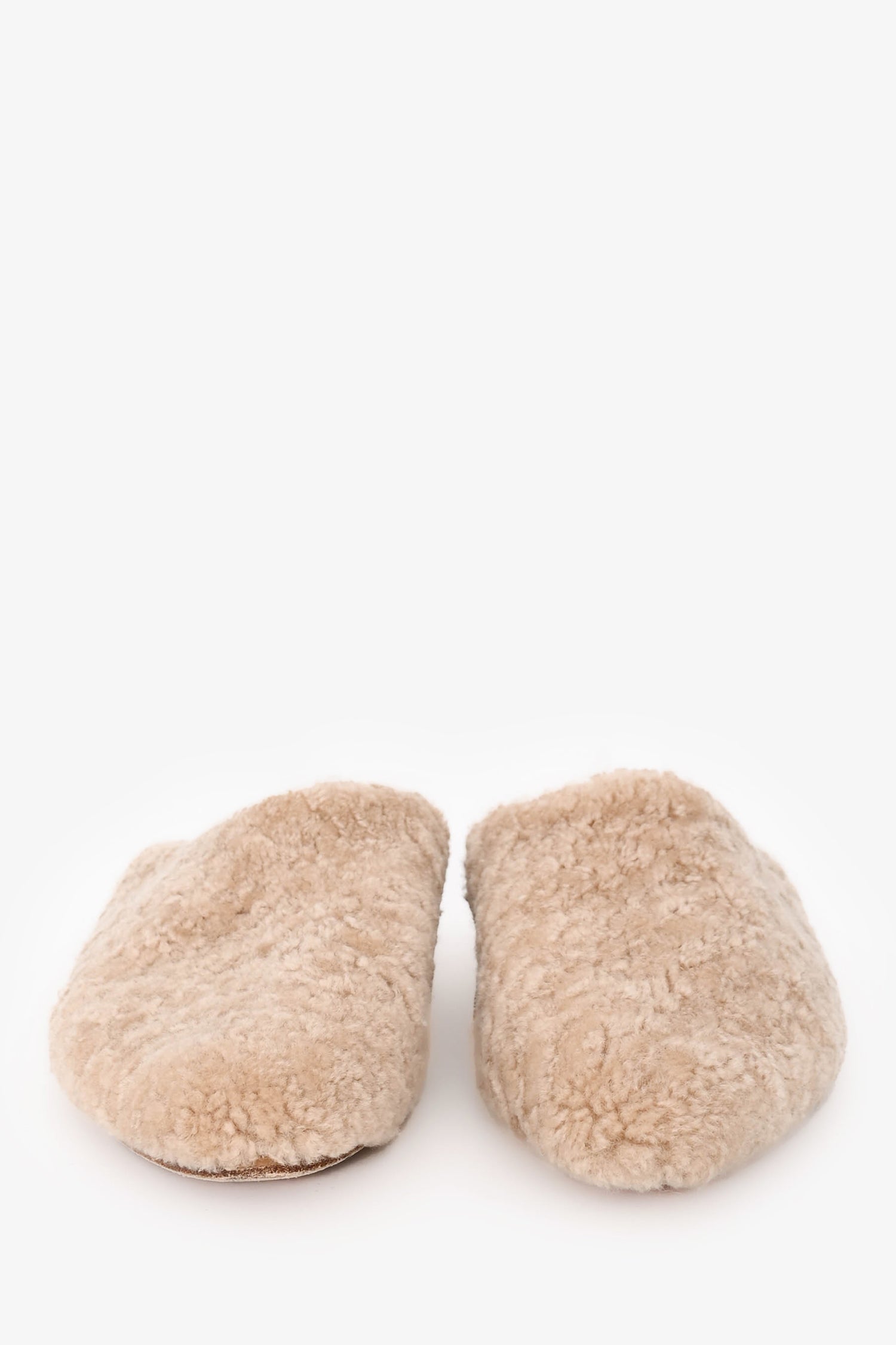 Eileen Fisher Cream Shaggy Shearling Slippers Size 11