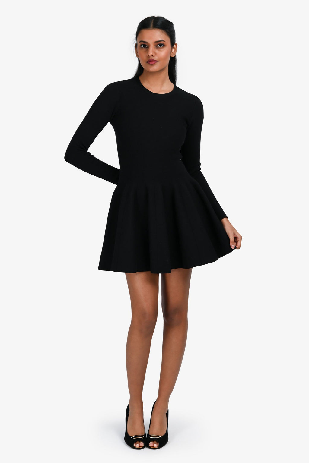 Alexander Wang Black 'Shortrowed' Long Sleeve A-Line Mini Dress SIze XS