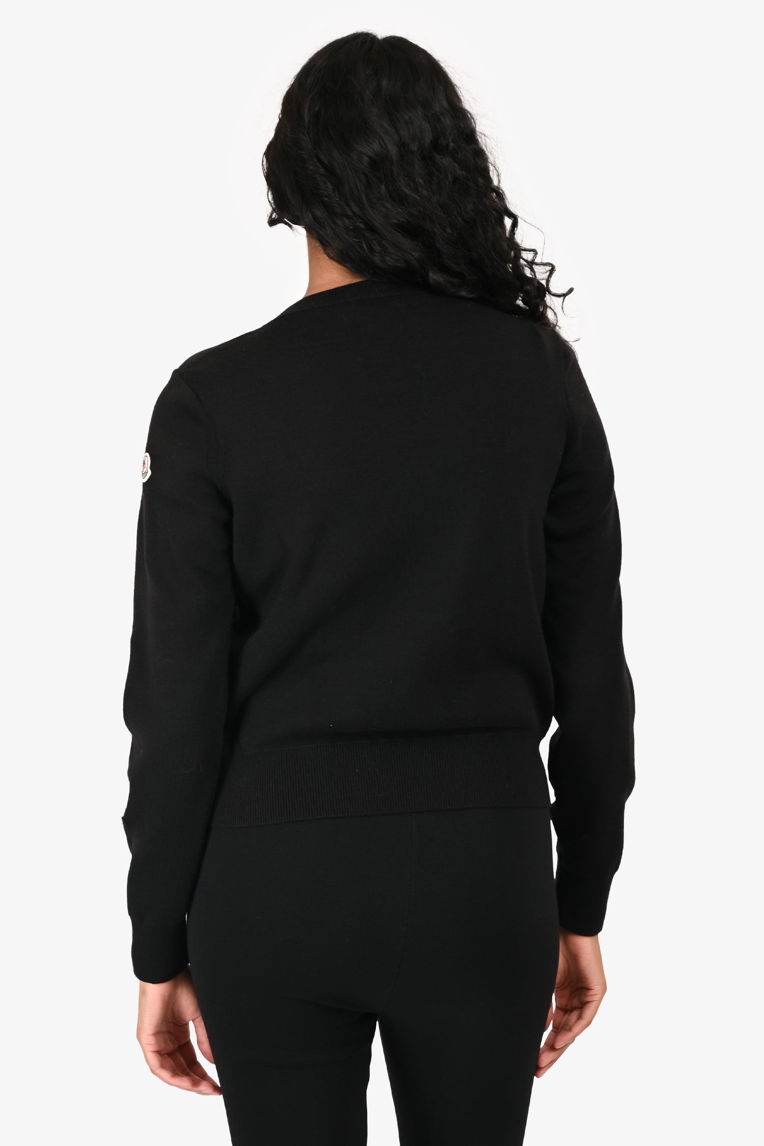 Moncler Black Knit/Nylon Lightweight Jacket Size S