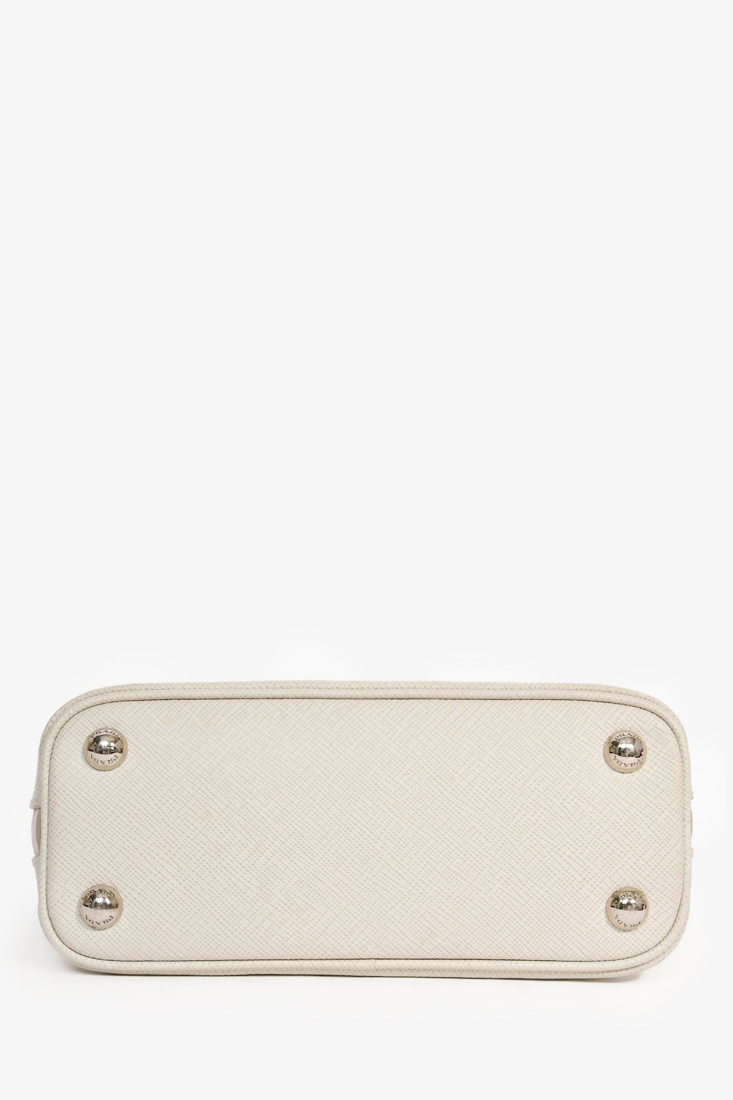 Prada Light Grey Mini Saffiano Promenade Tote with Strap