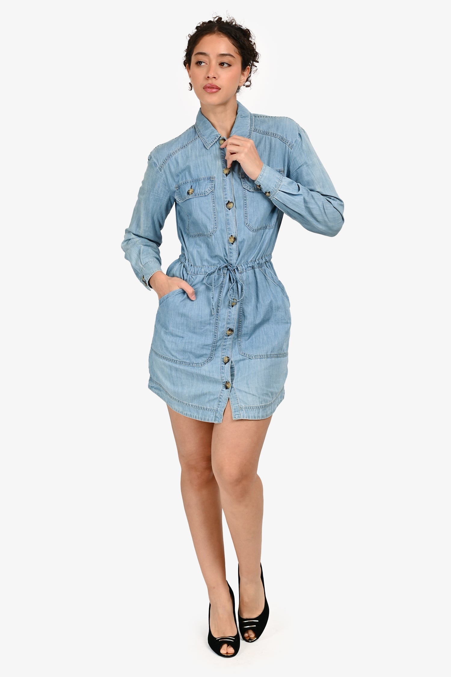 Veronica Beard Jeans Blue Denim Long Sleeves Dress Size 0