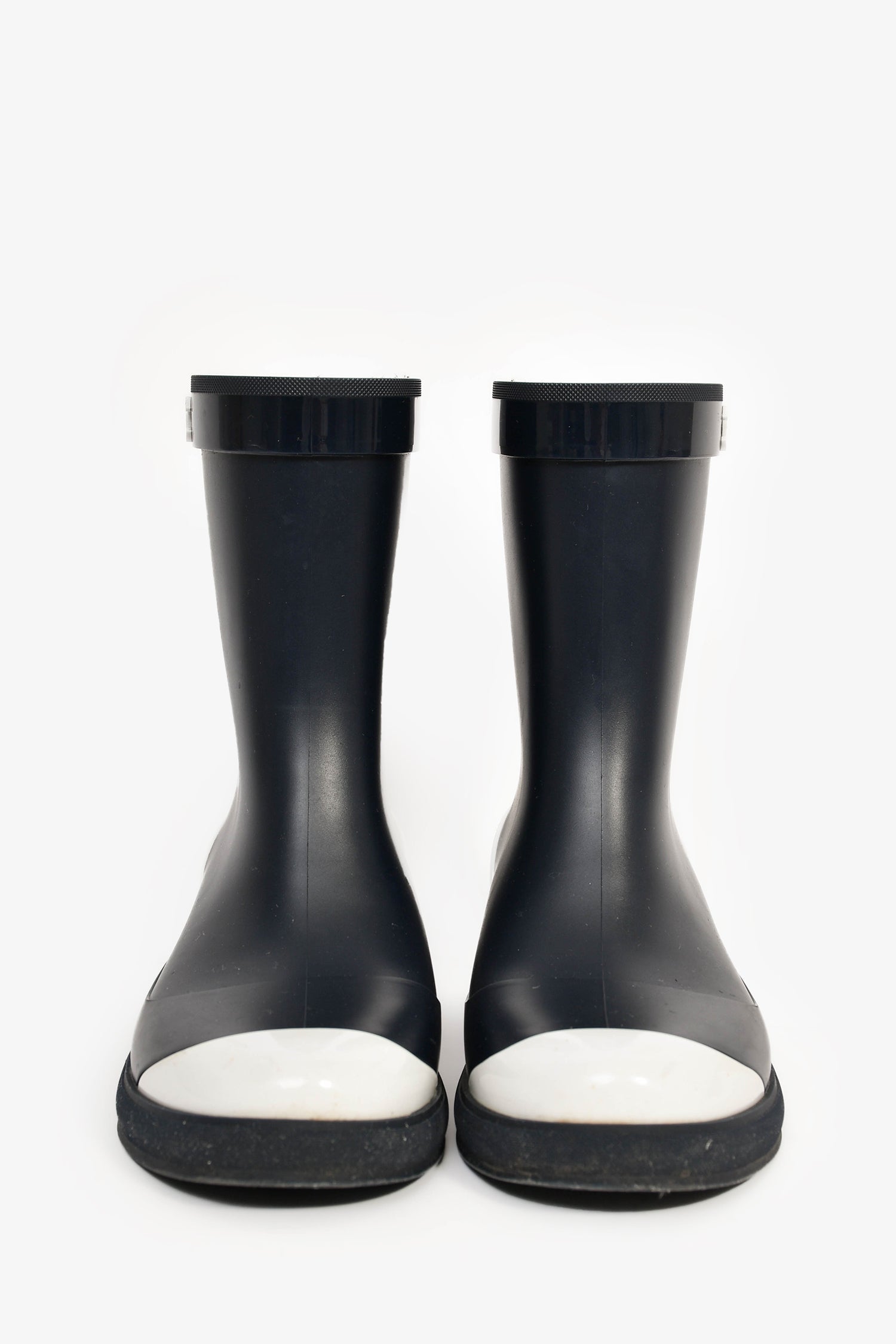 Pre-Loved Chanel™ Black Rubber Rain Boots Size 37