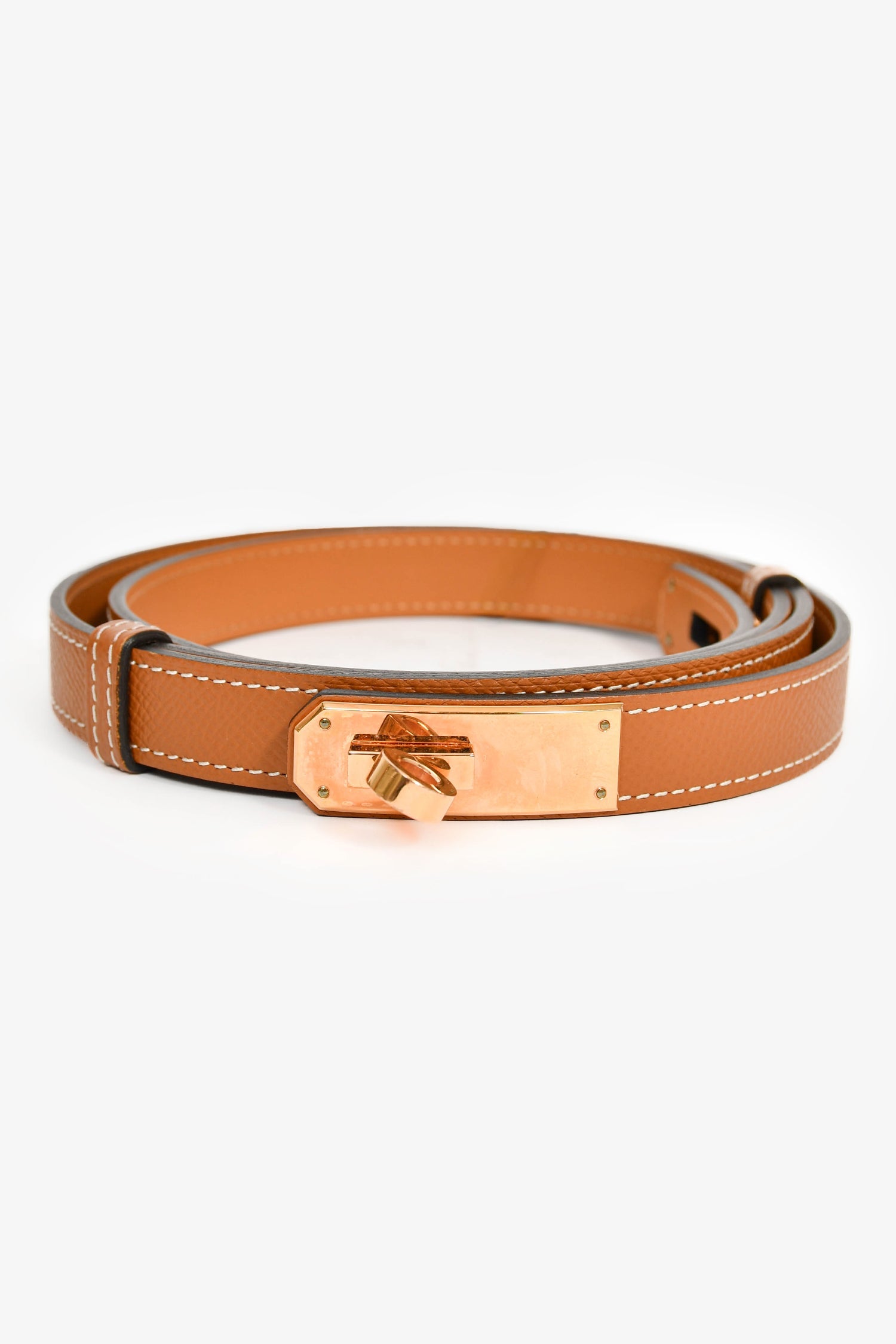 Hermès 2016 Gold Epsom Leather Kelly 18 Belt