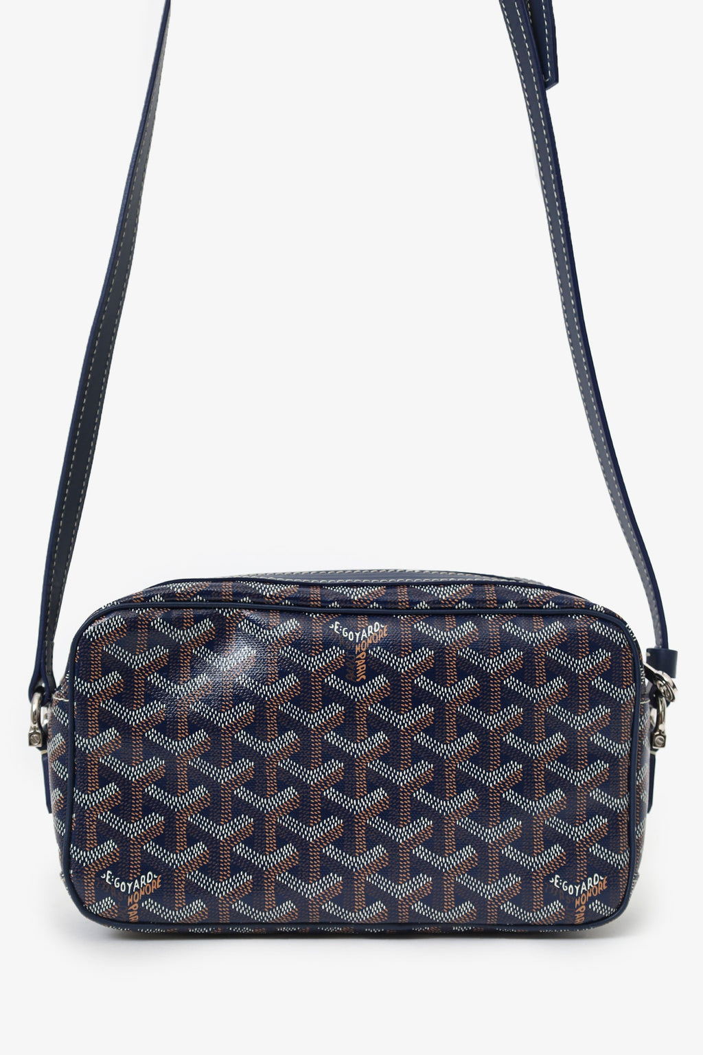 Goyard Navy Goyardine Coated Canvas Sac Capvert Crossbody Bag
