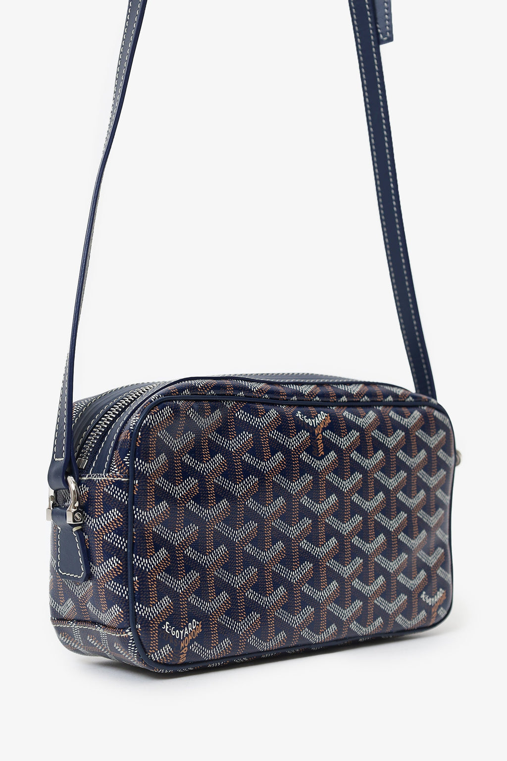 Goyard Navy Goyardine Coated Canvas Sac Capvert Crossbody Bag