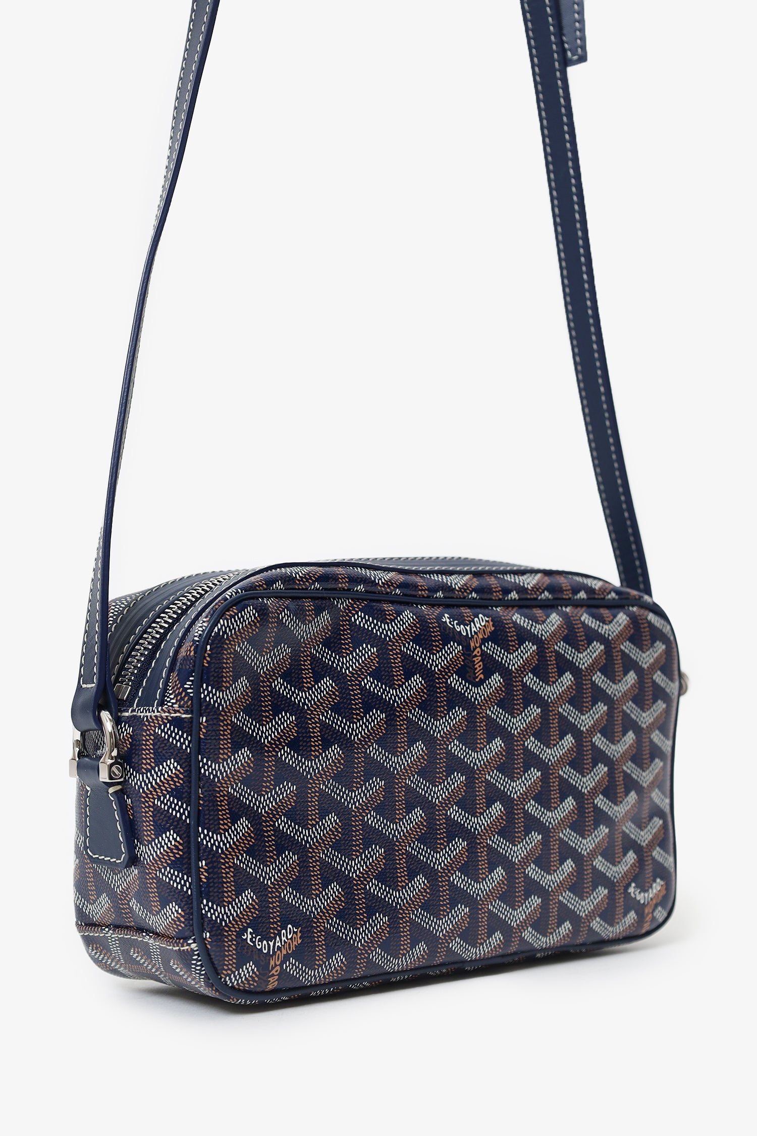 Goyard Navy Goyardine Coated Canvas Sac Capvert Crossbody Bag