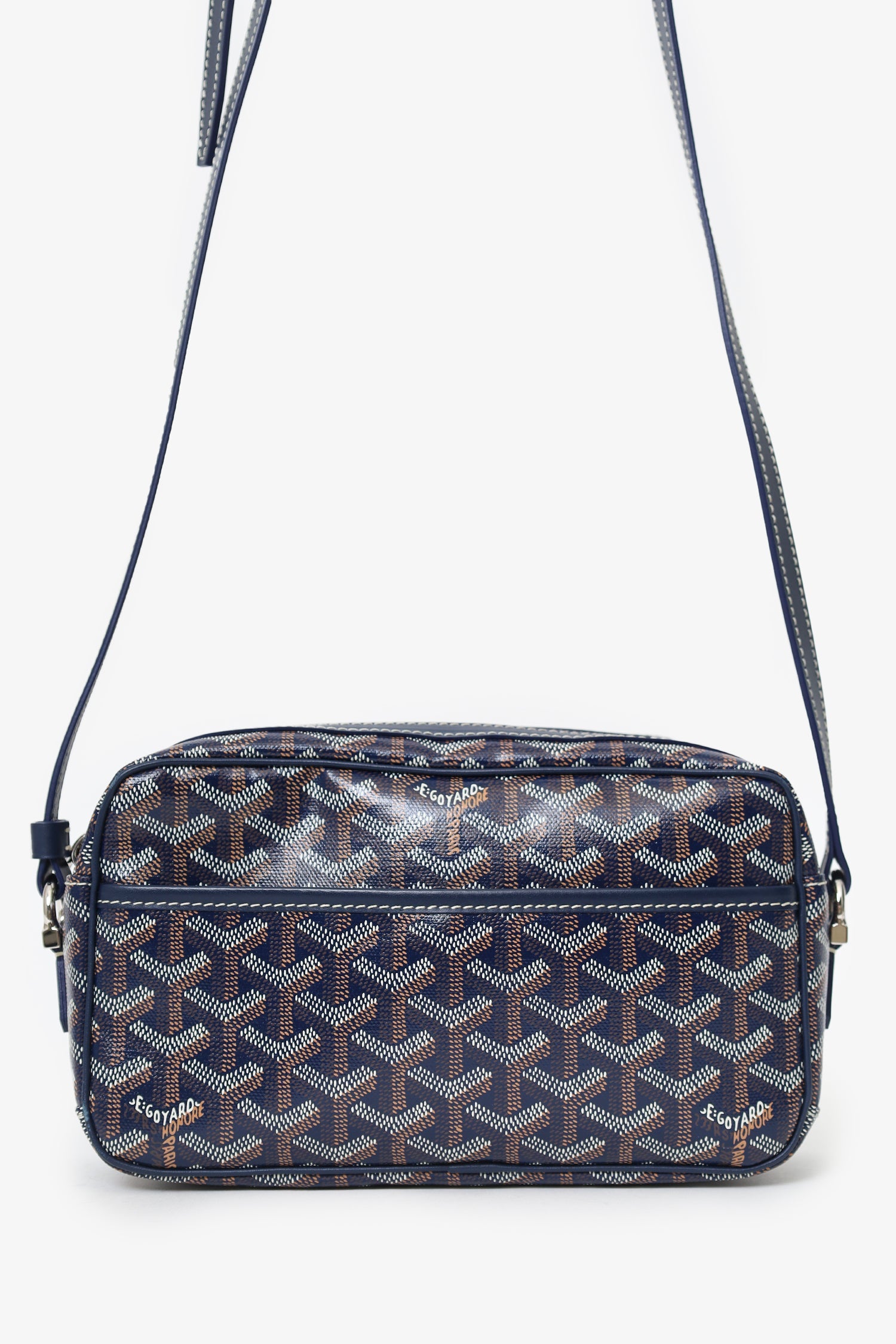 Goyard Navy Goyardine Coated Canvas Sac Capvert Crossbody Bag