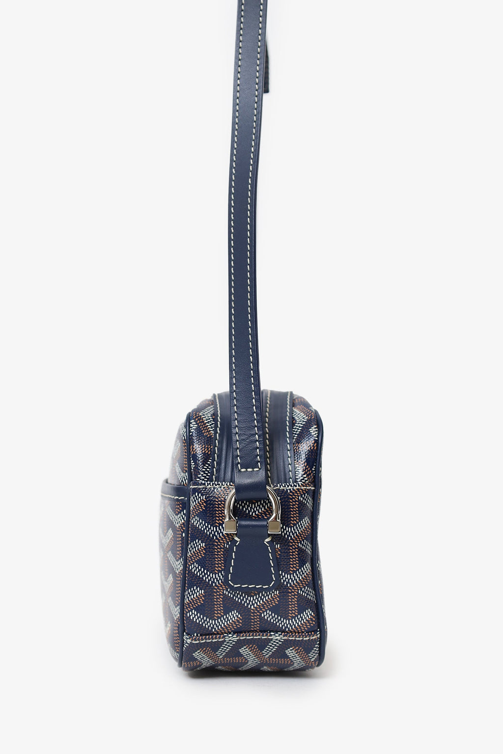 Goyard Navy Goyardine Coated Canvas Sac Capvert Crossbody Bag